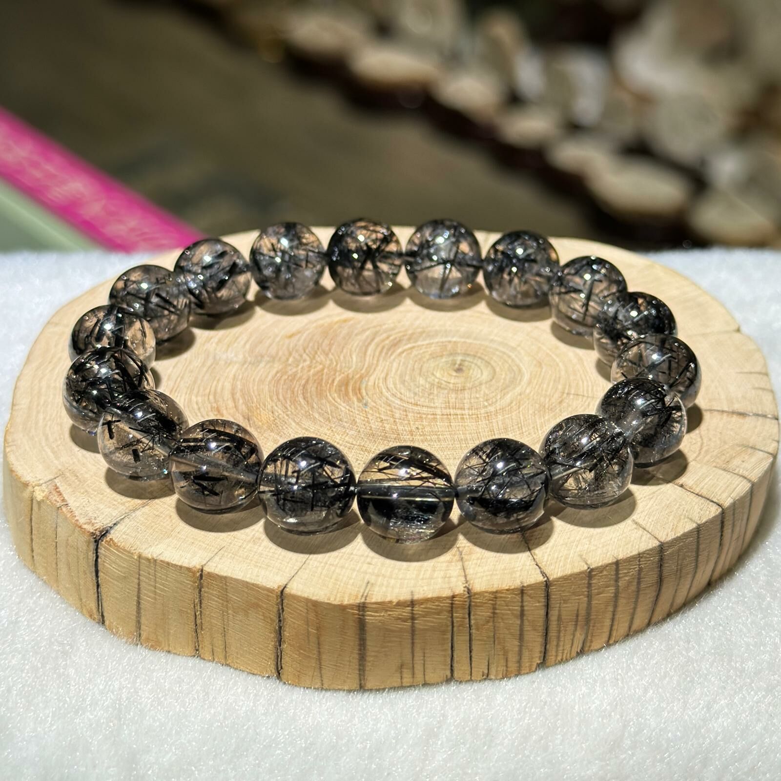 黑髮晶手串 12 mm+/-