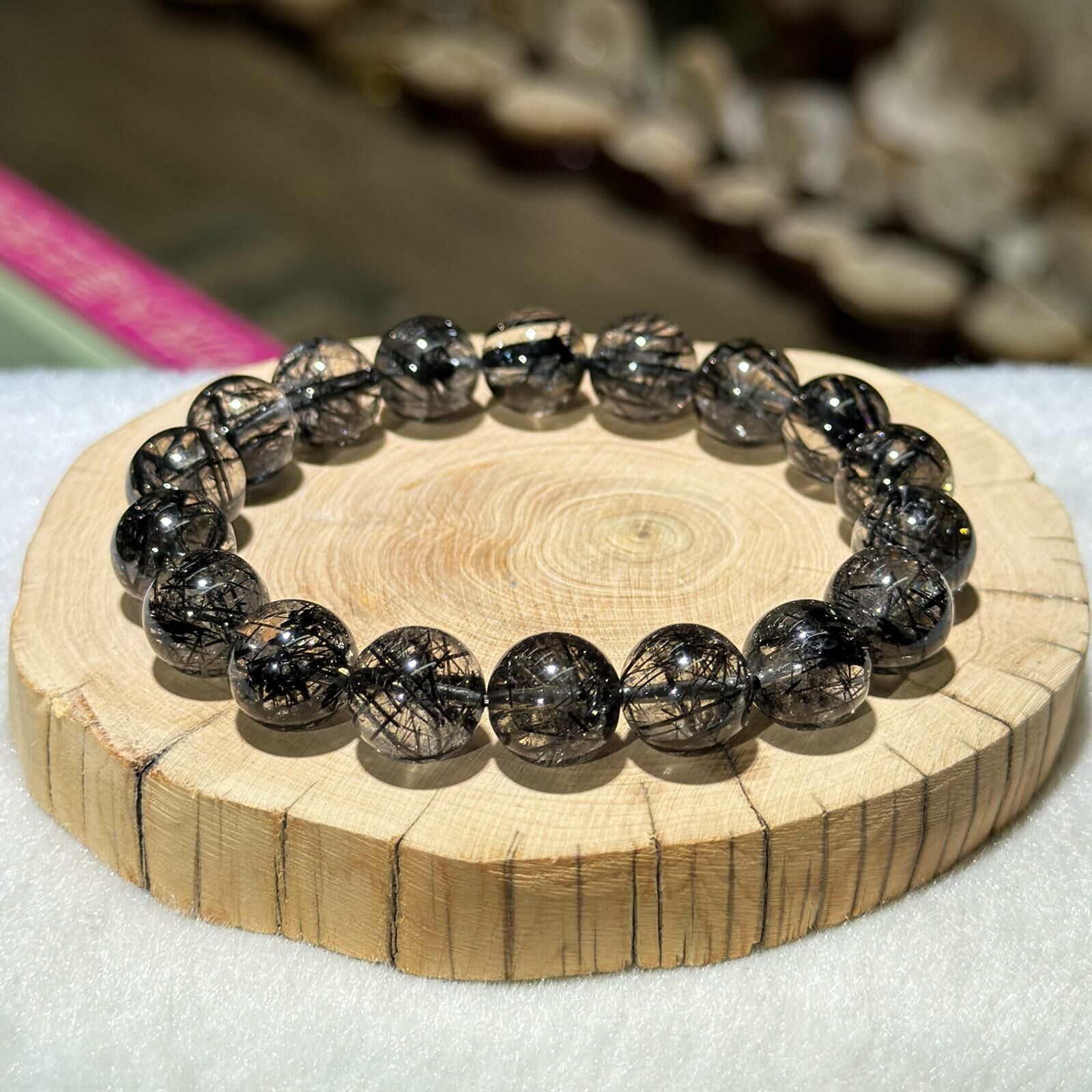 黑髮晶手串 12 mm+/-