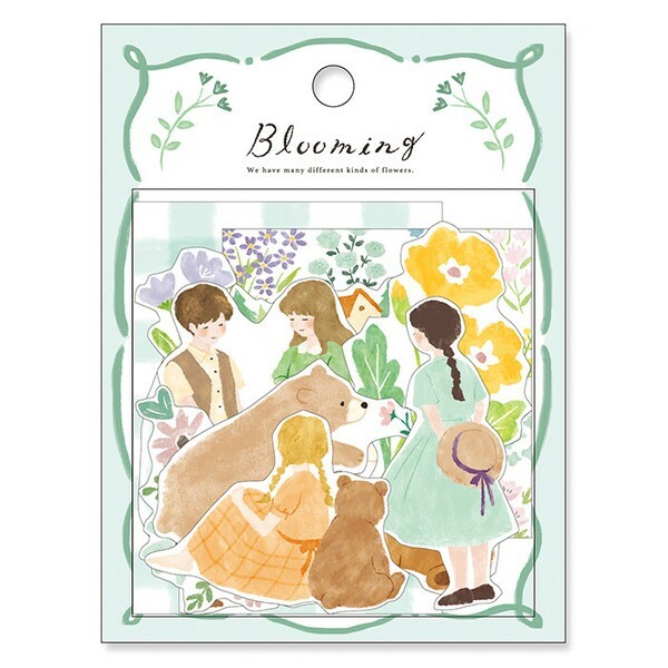 日本 MIND WAVE Blooming系列 繪本貼紙 (綠)
