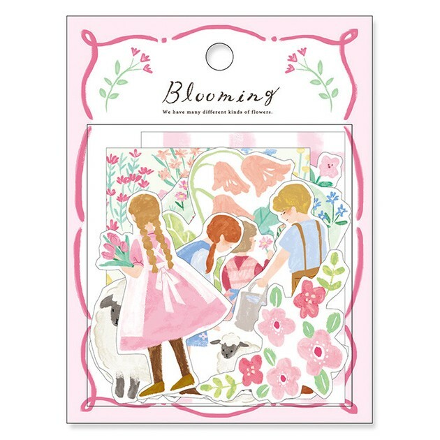 日本 MIND WAVE Blooming系列 繪本貼紙 (粉)