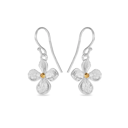 1TA0524-492 THALLO Petals Hydrangea Earrings Silver/Gold #s265a (A-SK-E)