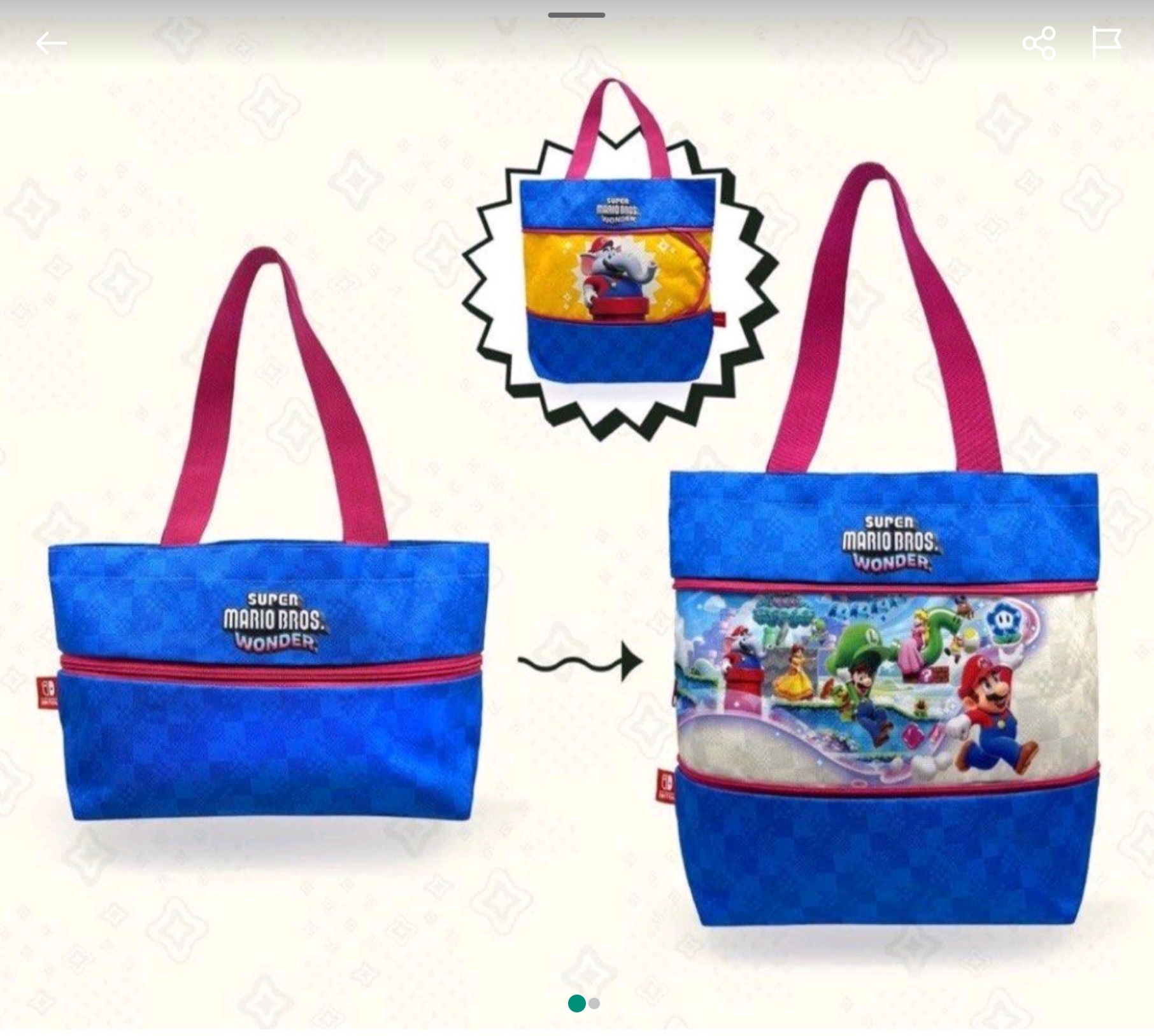 限定品！ Super mario bros wonder shoulder bag 超級瑪利歐驚奇 伸縮袋