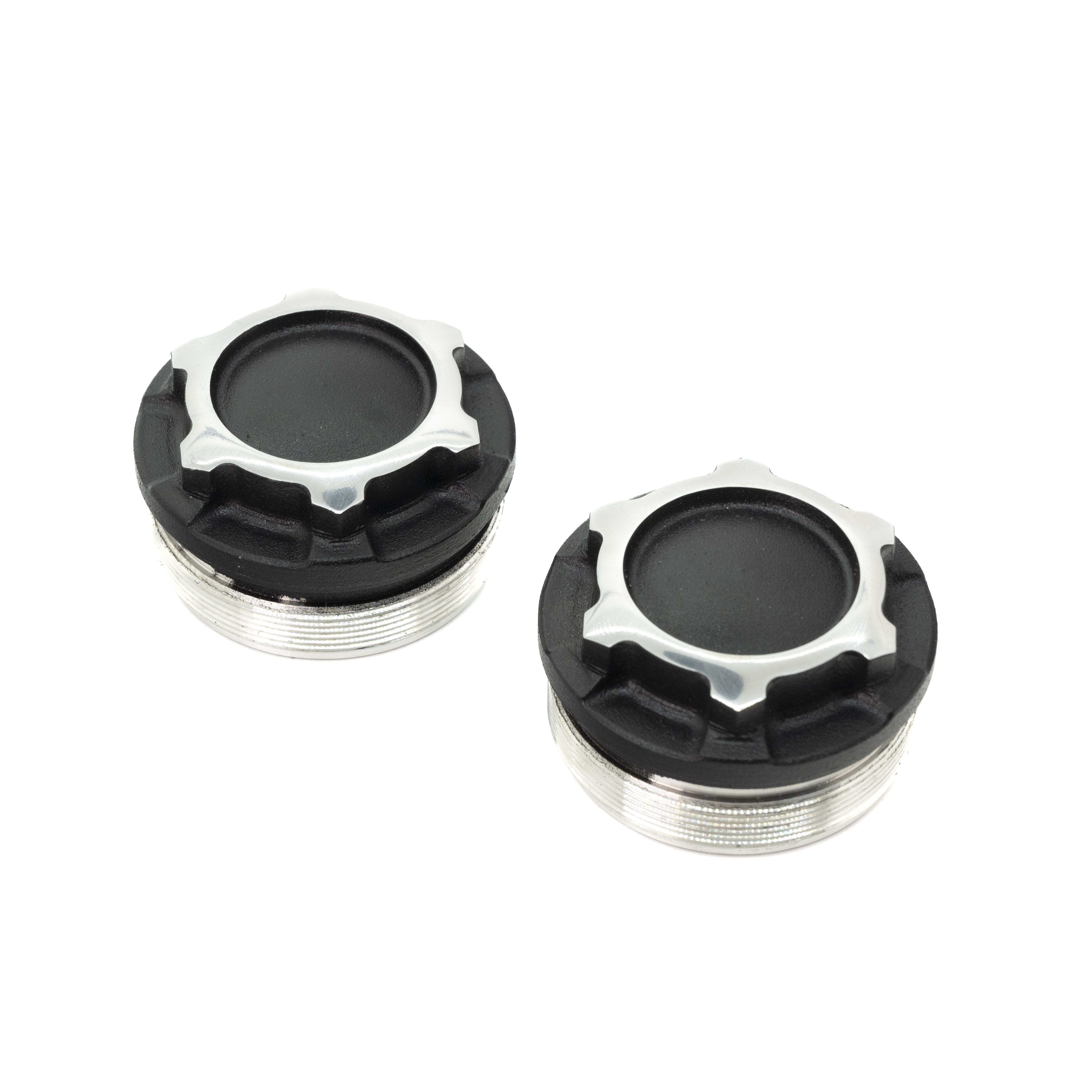 Motone The Capos - Fork Top Caps Pair - Bobber Black / Speedmaster 47mm Fork - Contrast Aluminium