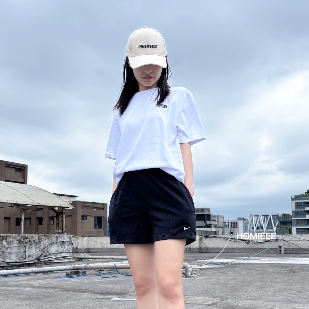 Nike Nsw Shorts 短褲 短棉褲 經典 勾勾 女款 黑色 米白 [HF6941]