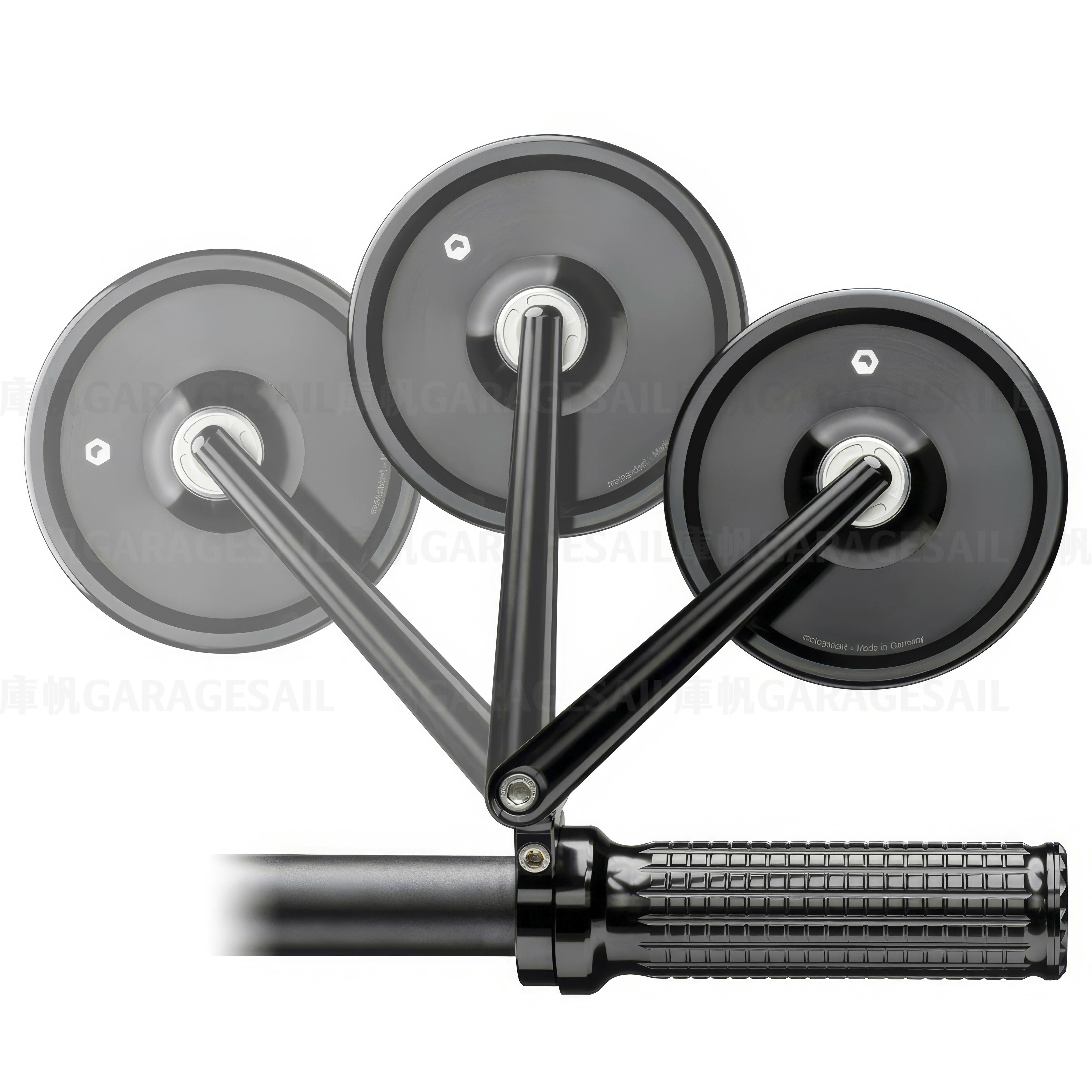 Motogadget 短桿 夾式 後照鏡 4吋圓 可折