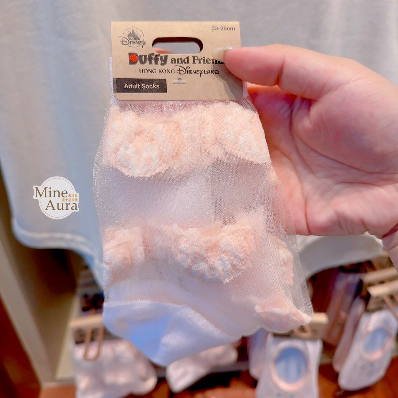 玲娜貝兒 Lina bell 大頭圖案 透膚 襪子 -香港迪士尼樂園