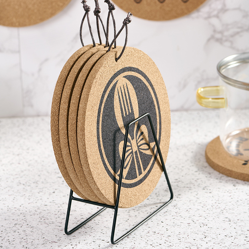 《4342》簡約文字圖案軟木隔熱墊