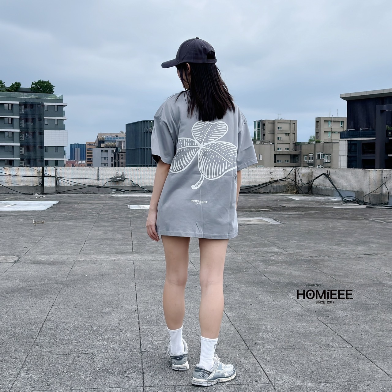 INNERSECT x Jerry Lorenzo 三生萬物 短袖 三葉草 煙灰 米白