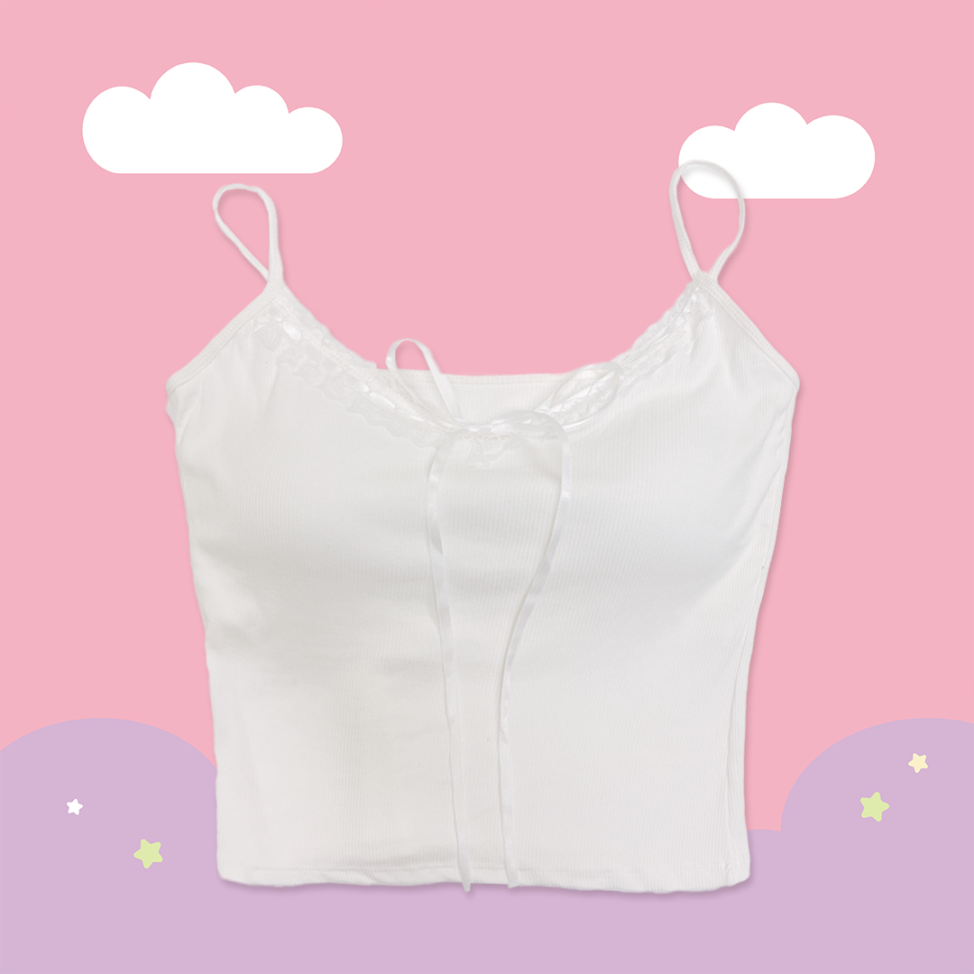 \ Bra Top / 蕾絲緄邊蝴蝶結胸墊背心