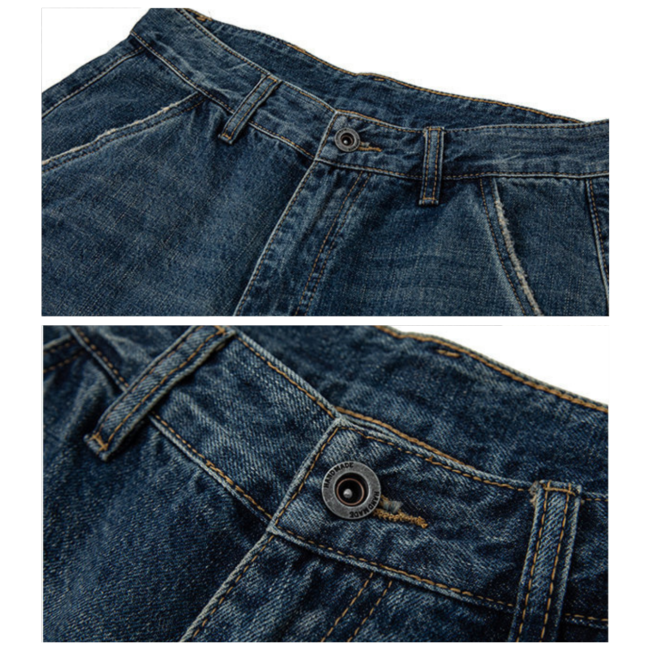 手工點漆牛仔刷色短褲