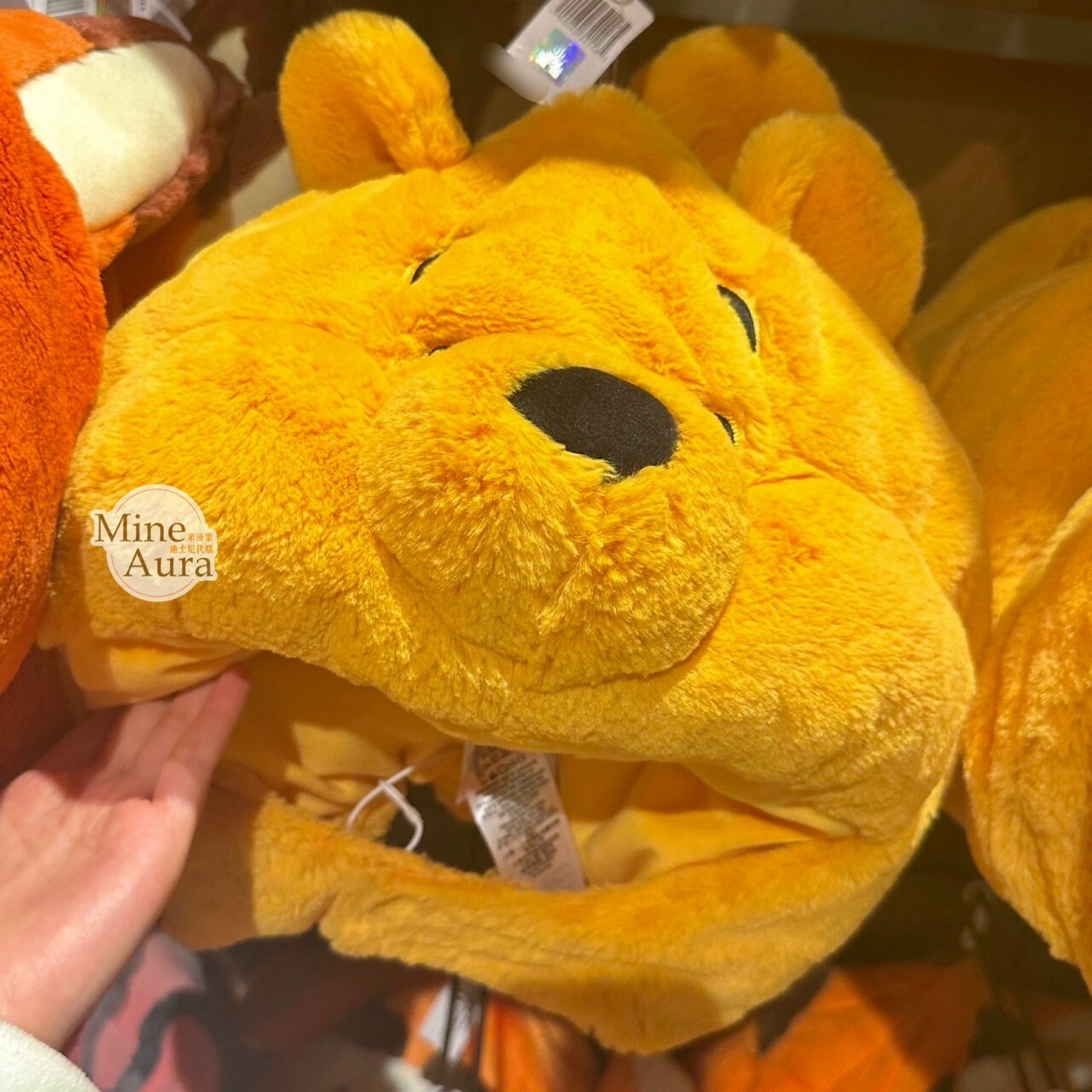 小熊維尼 Winnie the Pooh 絨毛大頭 造型 頭套 保暖 帽子 -上海迪士尼樂園
