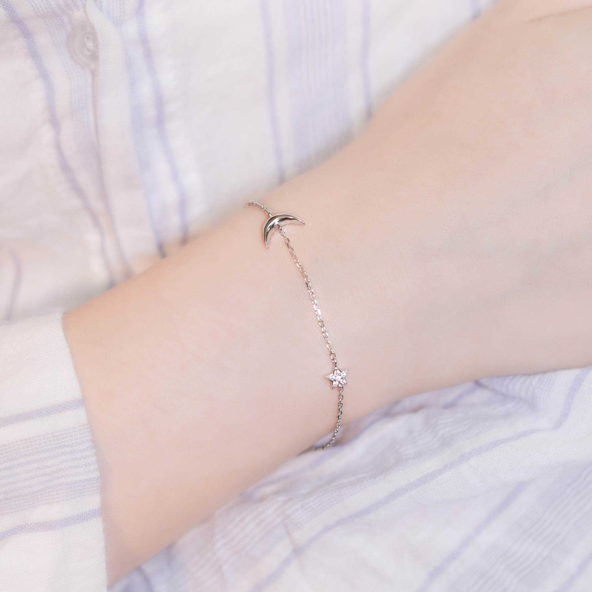 | 925純銀・白金 | 黑夜裏的陪伴手鏈 | BR1097 |