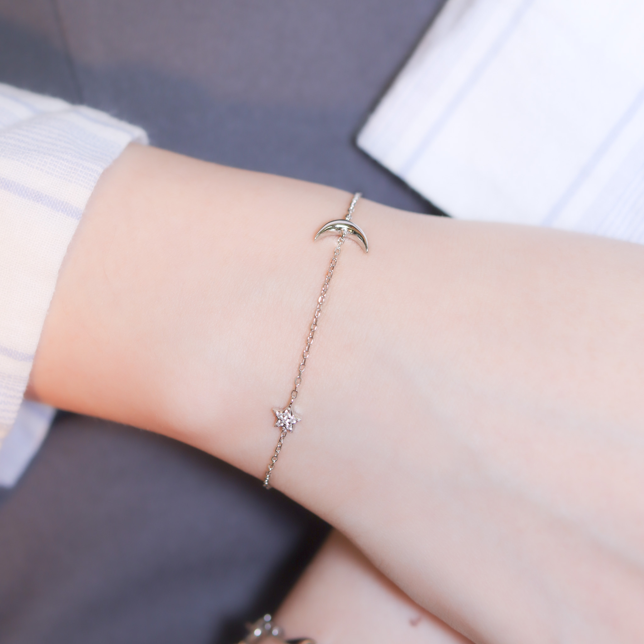 | 925純銀・白金 | 黑夜裏的陪伴手鏈 | BR1097 |