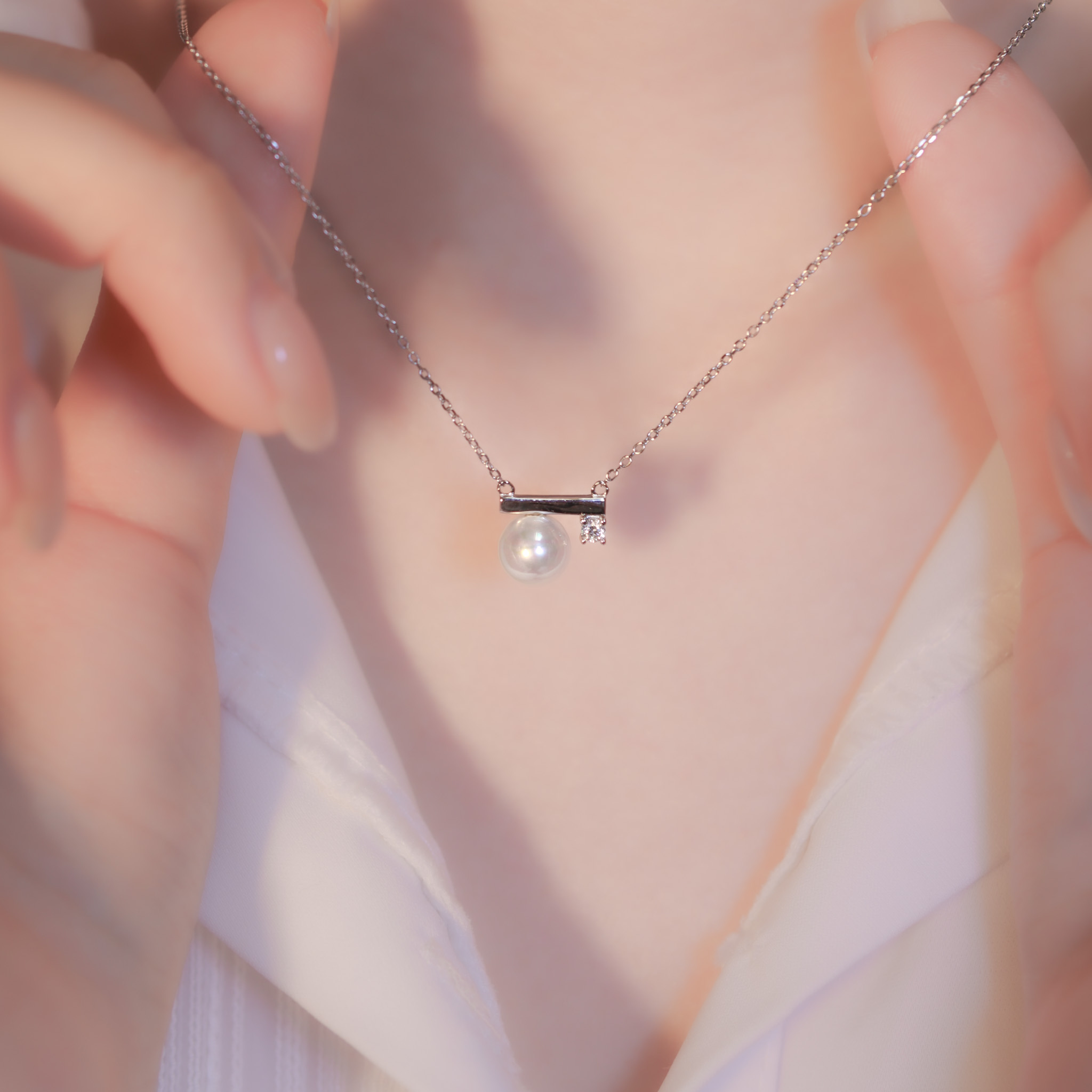 | 925 Silver・White Gold・Pearl | With My Whole Heart Necklace | NE1149 |