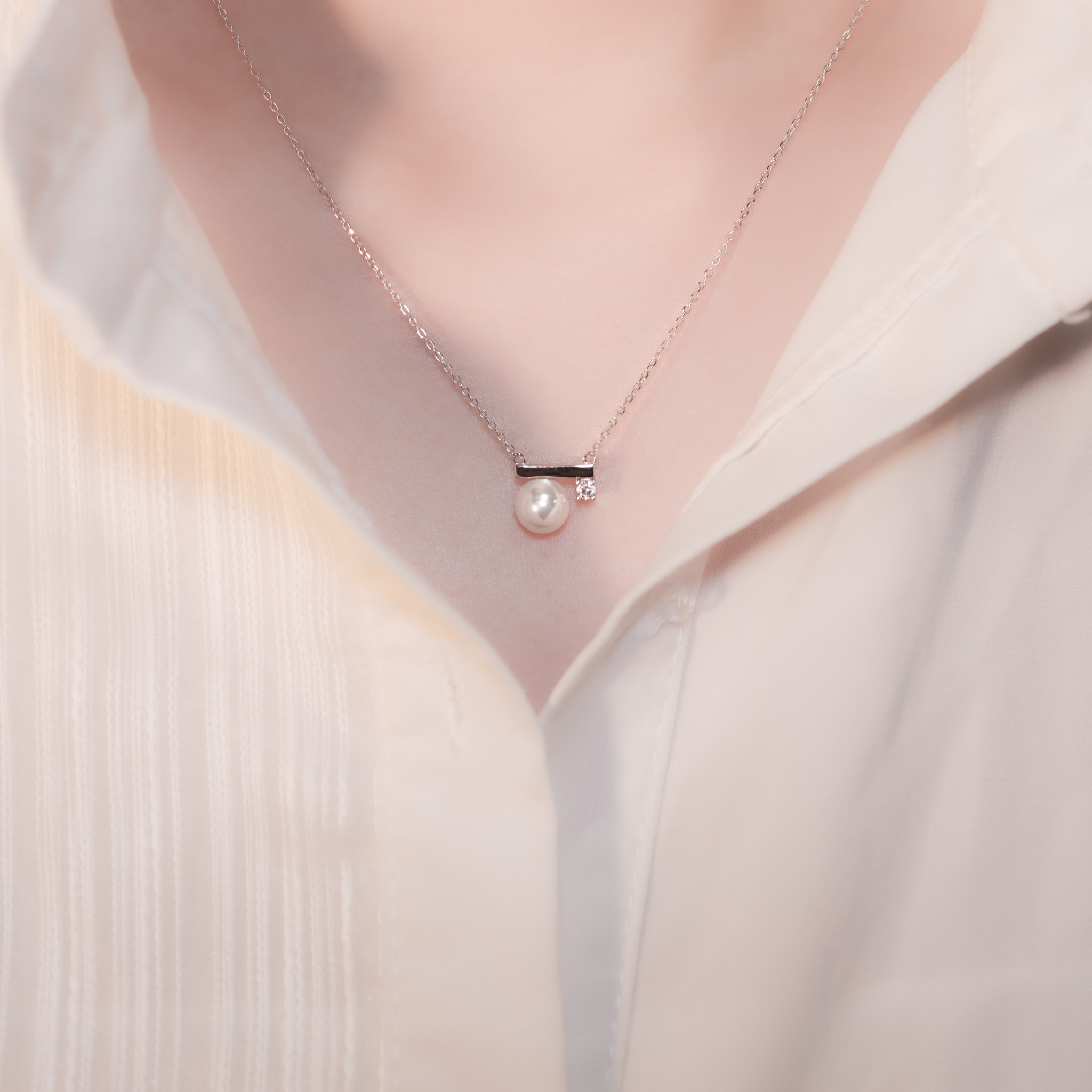 | 925 Silver・White Gold・Pearl | With My Whole Heart Necklace | NE1149 |