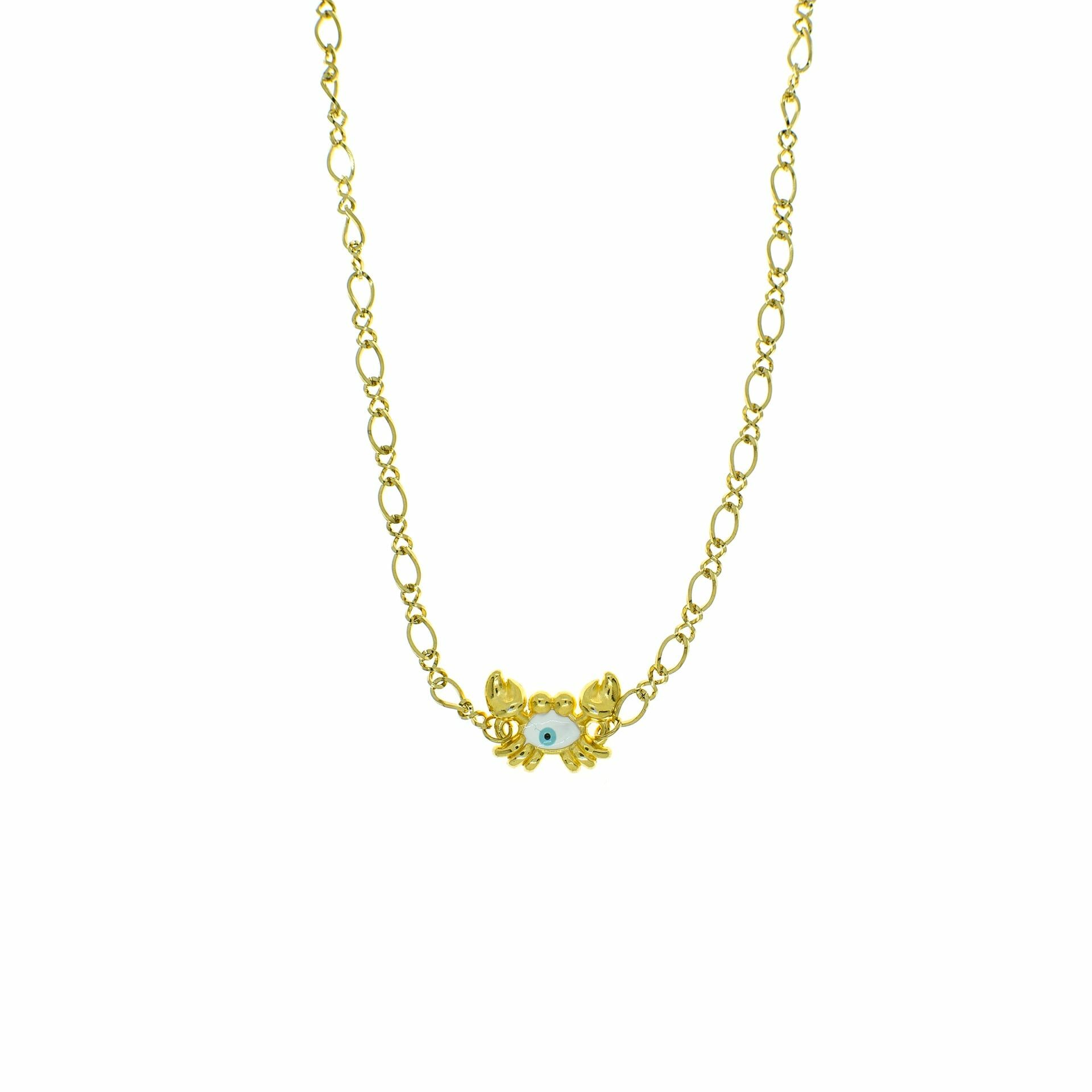 1CJ0615-230 CACTUS Crab Eye G Necklace Gold/White #12-2557 (A-EU-E)
