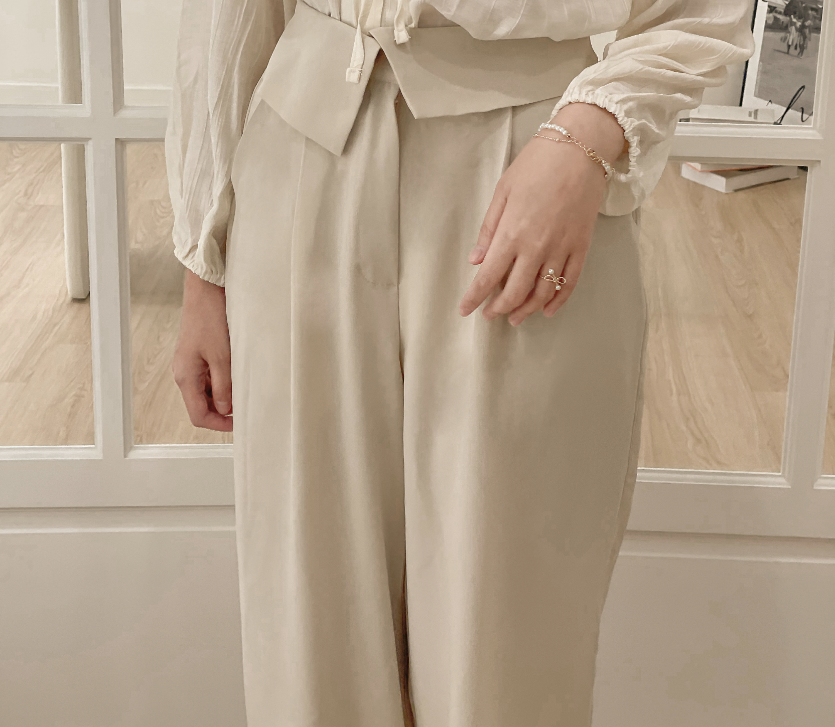 不對稱反摺西裝褲