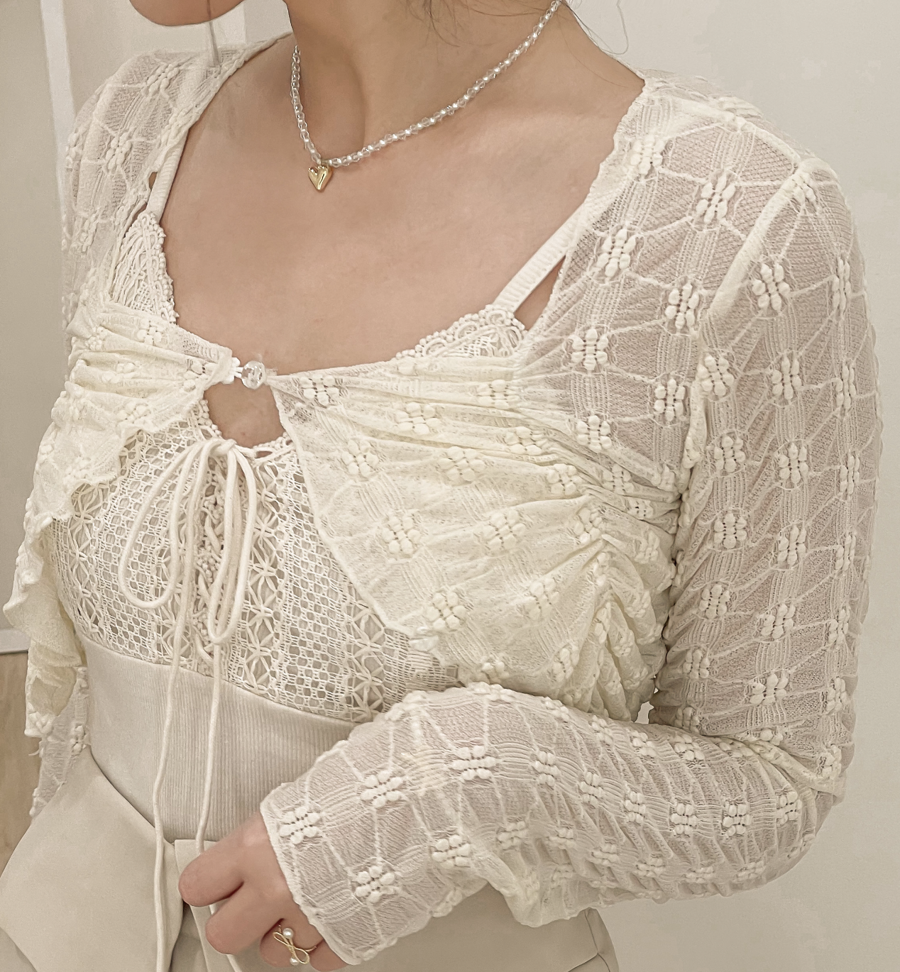 波西米亞蕾絲短版罩衫