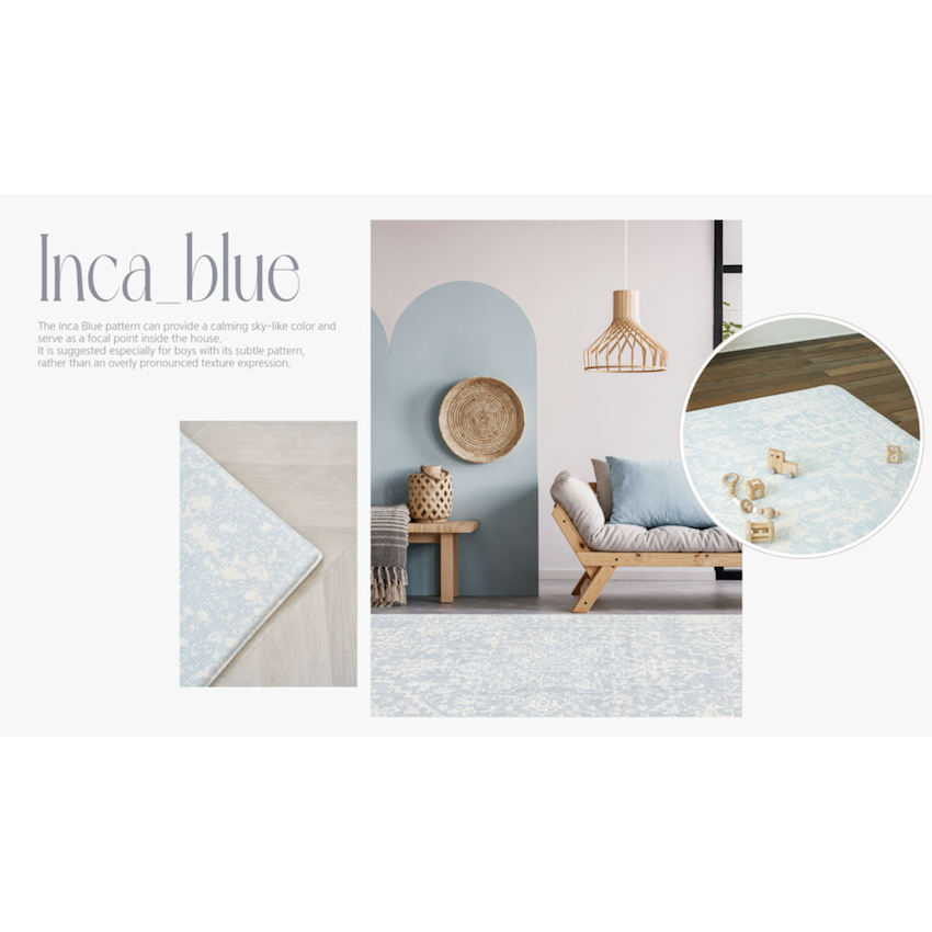 日本版 Dwinguler 韓國 2WAY 雙面遊戲地毯 - Inca Blue