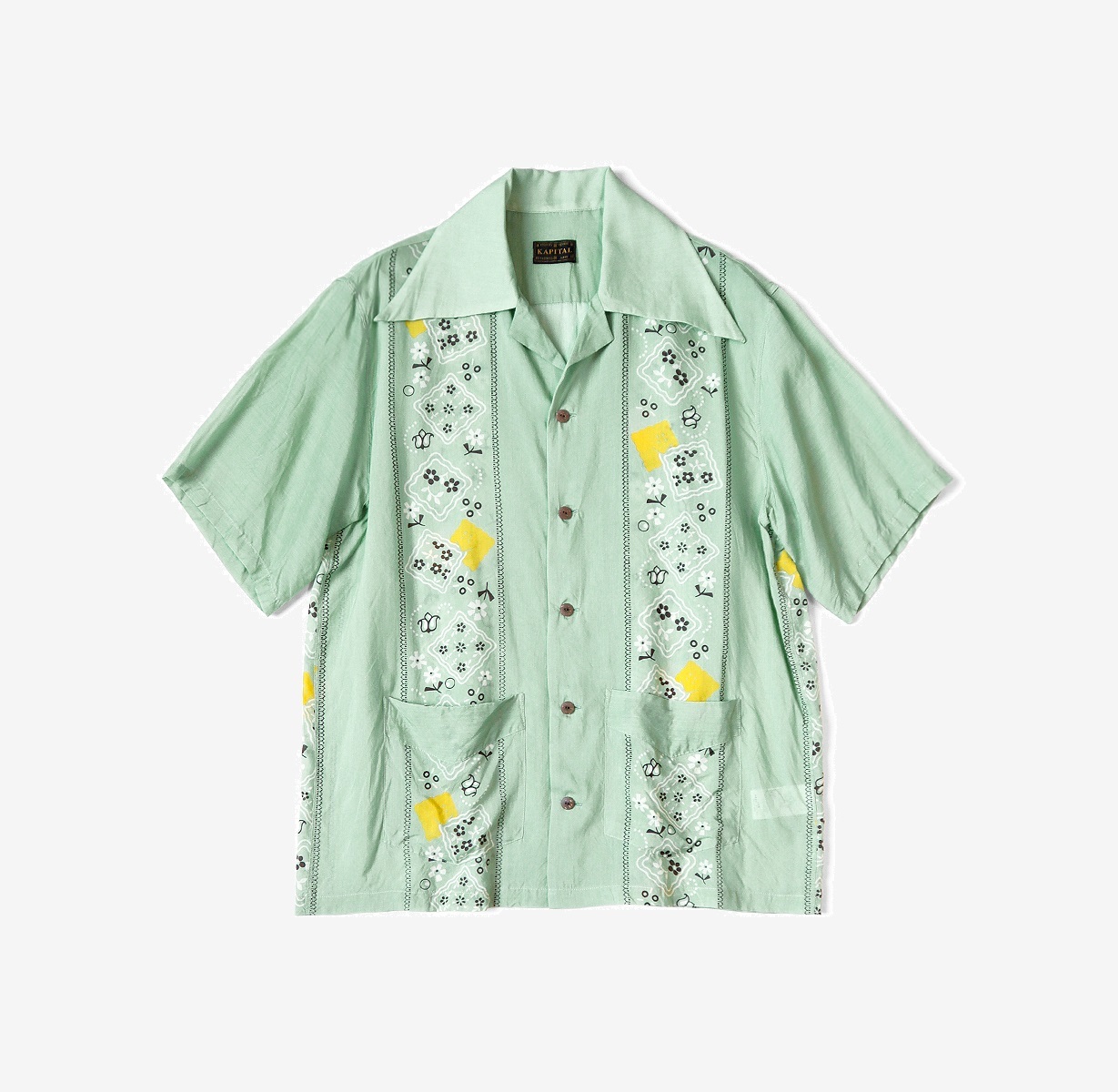 KAPITAL PECKISH RAINBOWY PATTERN WRANGLE COLLAR CUBAN SHIRT SS - PRE ORDER ITEM (預訂中)