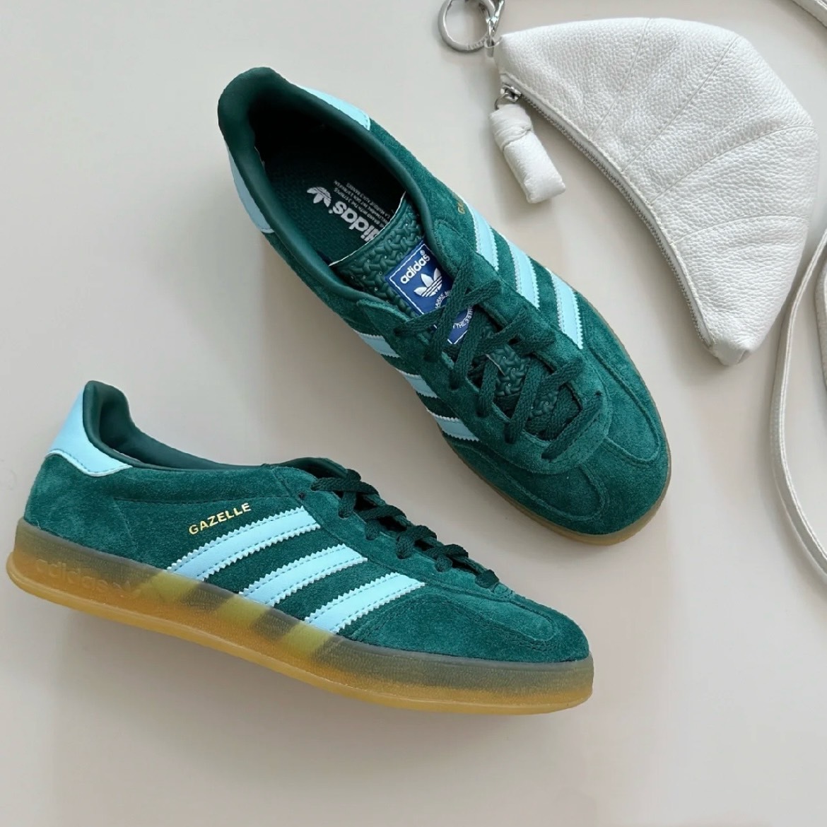 【現貨】Adidas Originals Gazelle 焦糖底 麂皮 復古 綠藍