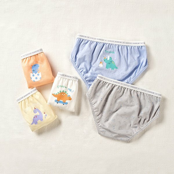 LILLE HAVEN韓國 Organic天然系列100%有機棉三角內褲OG五件組(3~8y)｜多款可選