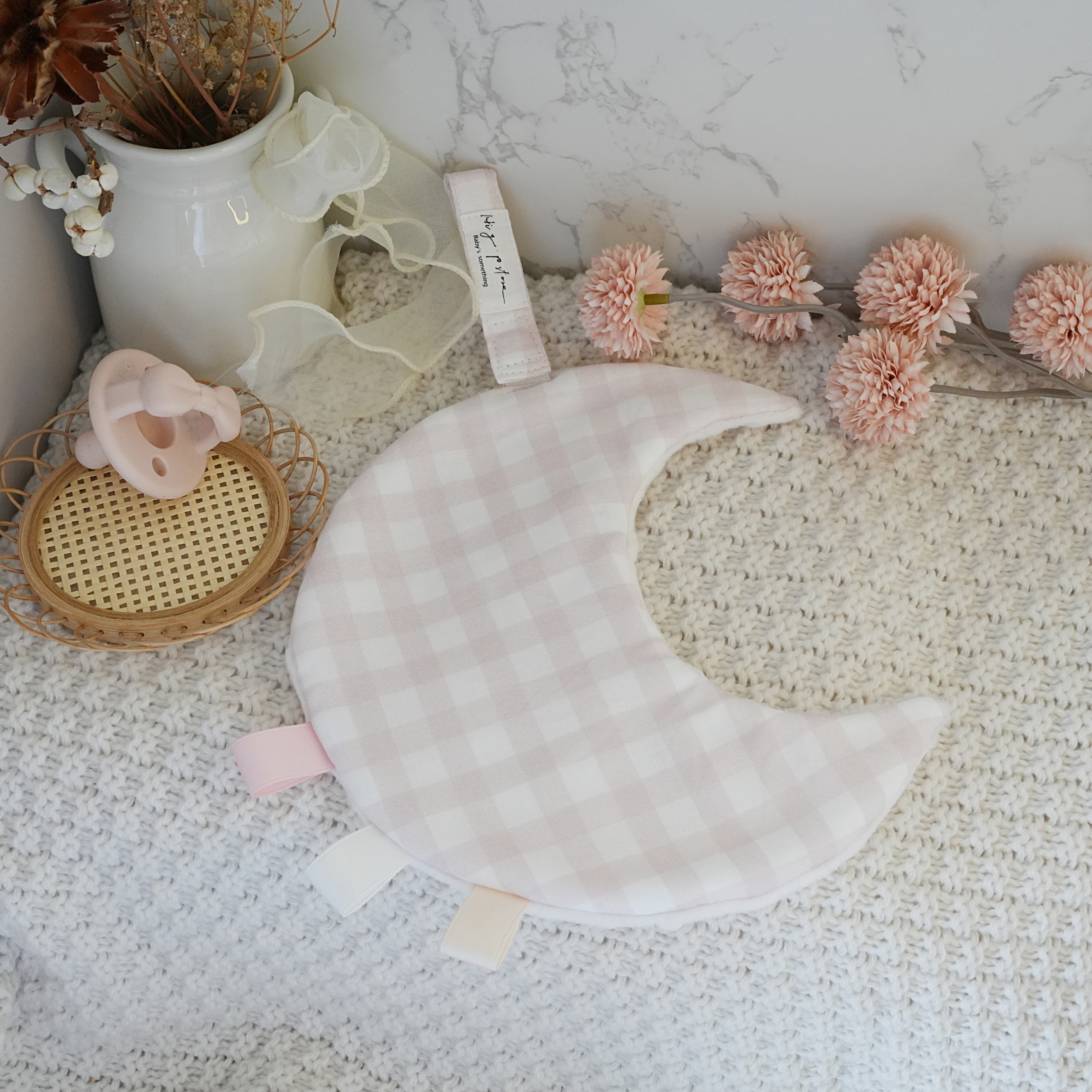 Hi Y.P store-獨家設計款-月光安撫巾-玫瑰粉格