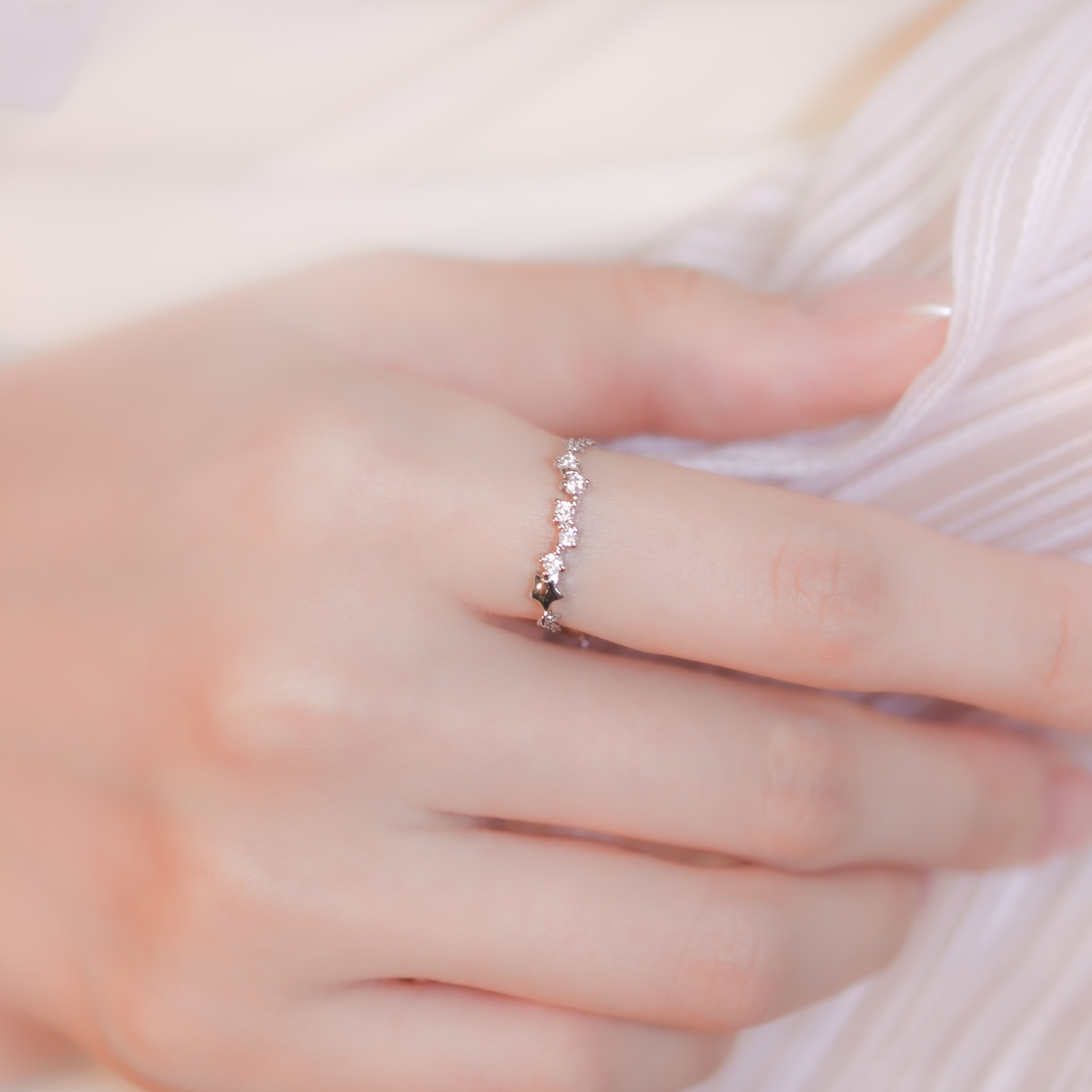 | 925 Silver・ White Gold | Poem Of Star Ring | RI0685 |