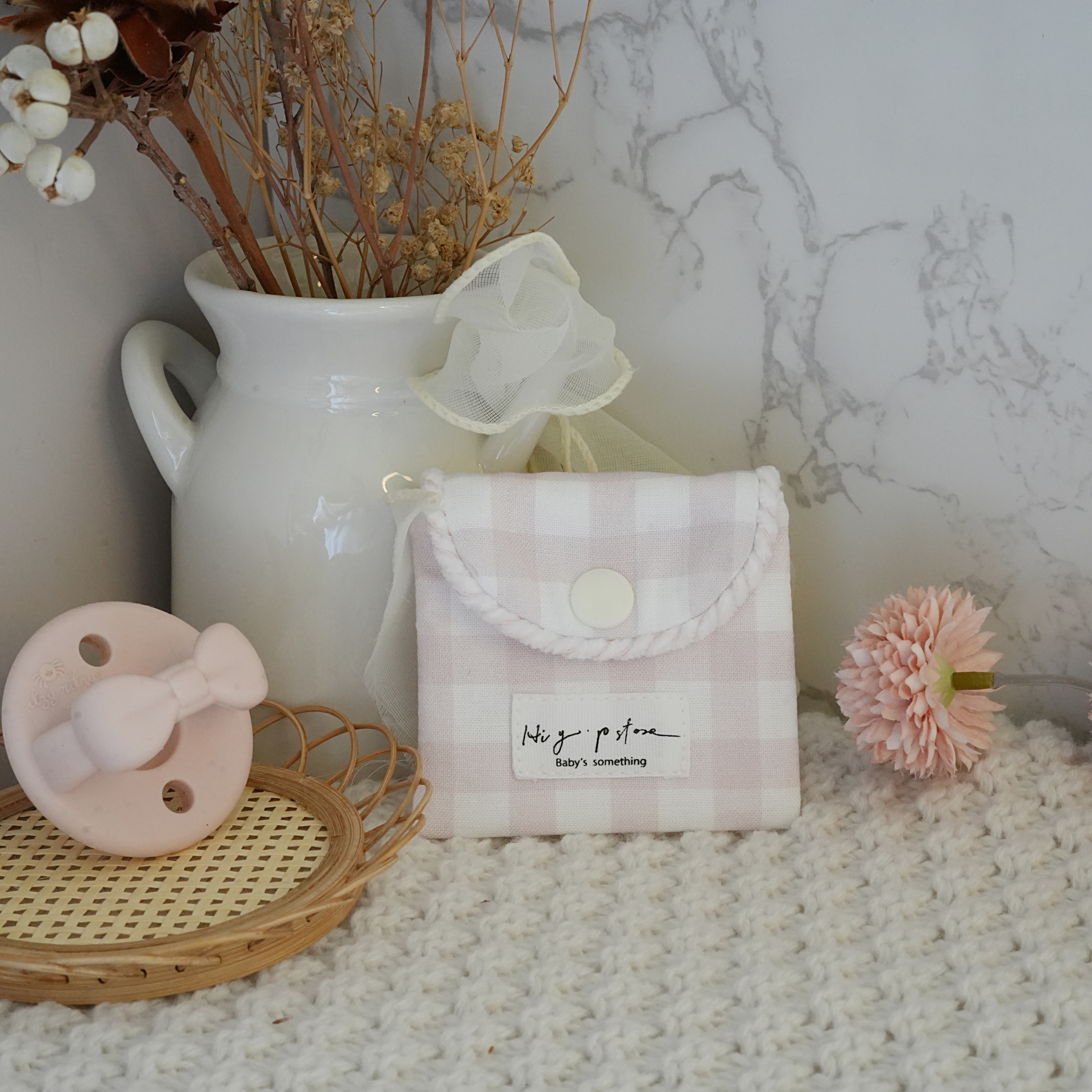 Hi Y.P store-平安符袋-獨家設計-玫瑰粉格