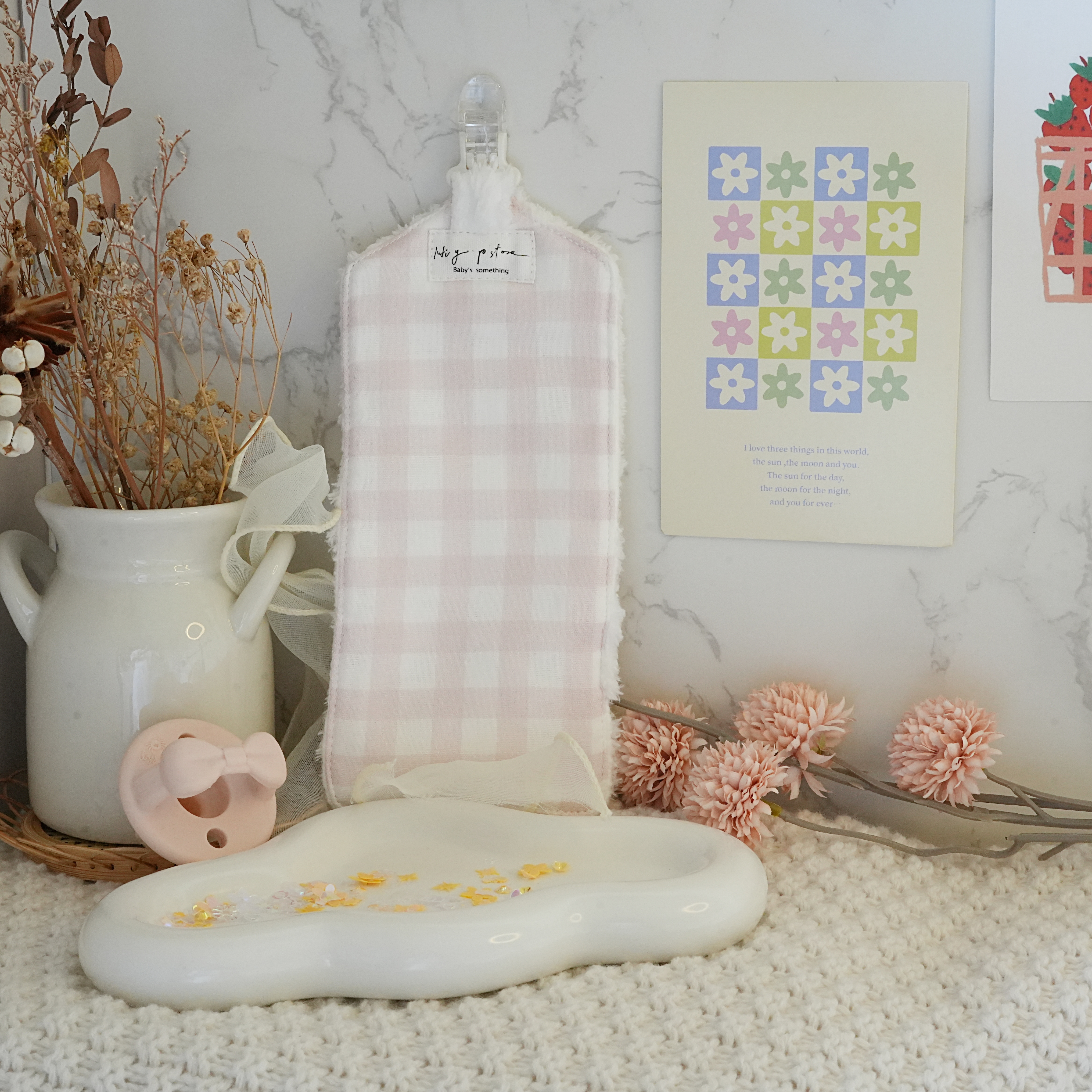 Hi Y.P store-手作手帕夾-獨家設計-玫瑰粉格