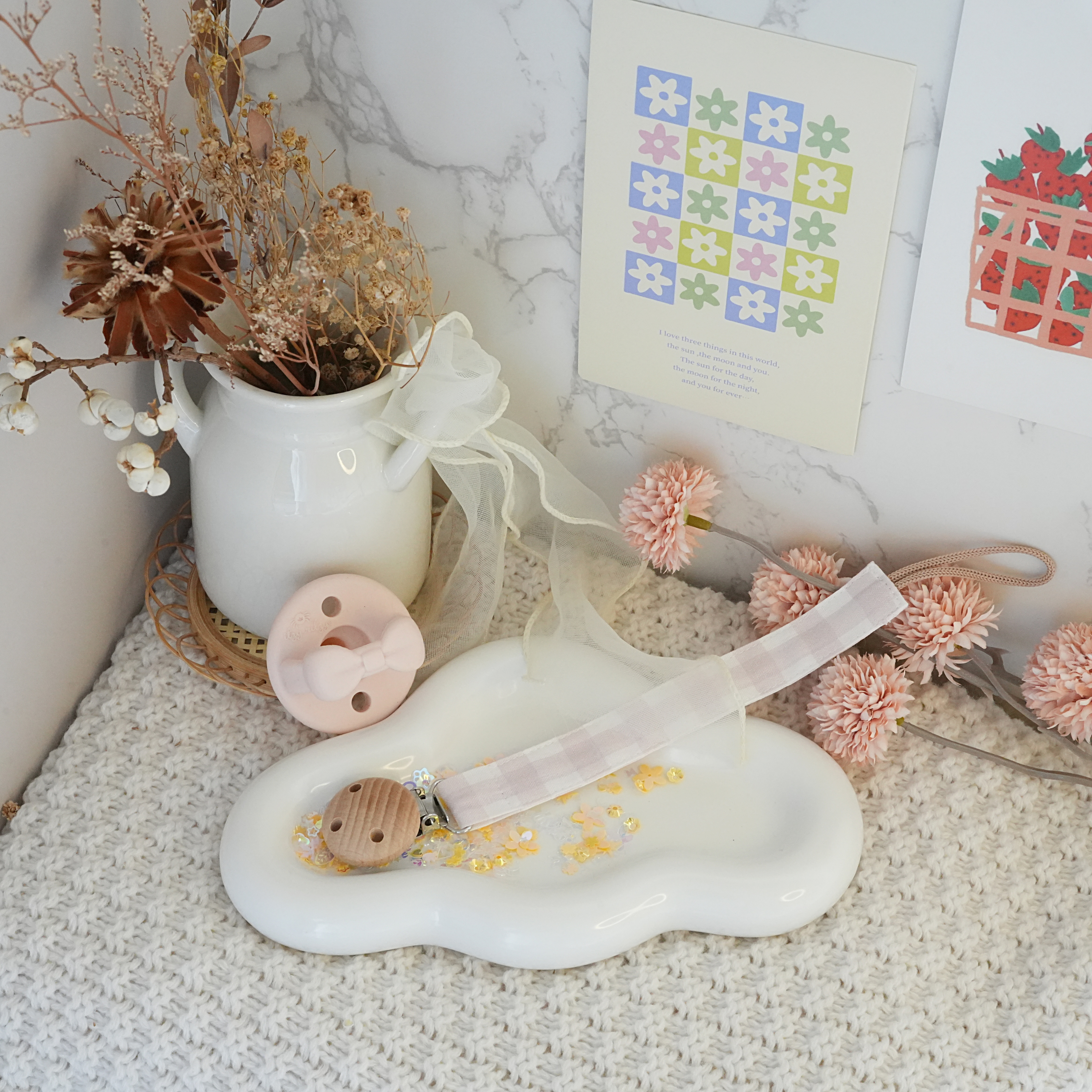 Hi Y.P store-櫸木夾-獨家設計款-玫瑰粉格