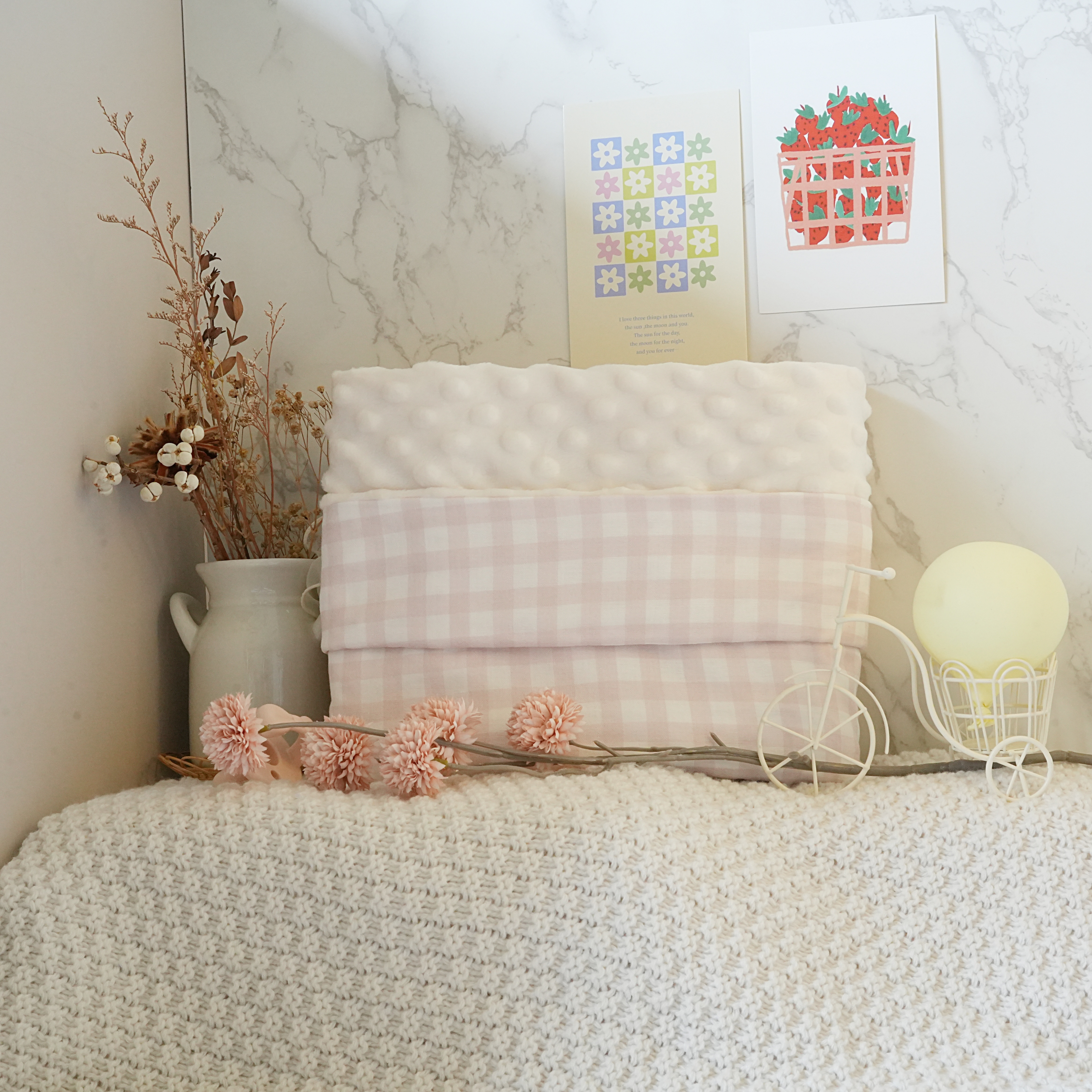 Hi Y.P store-舒眠毯-獨家設計款-玫瑰粉格