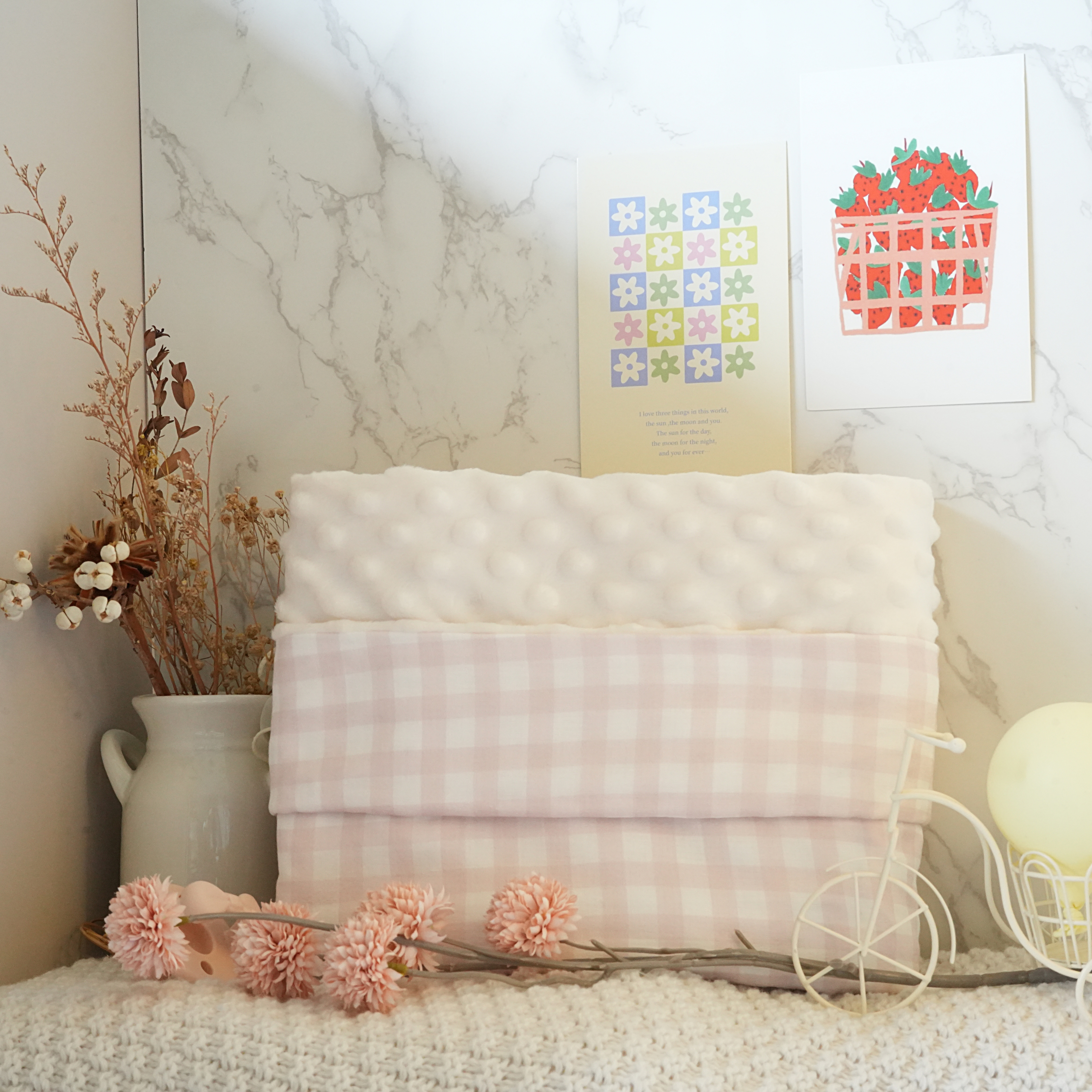 Hi Y.P store-舒眠毯-獨家設計款-玫瑰粉格