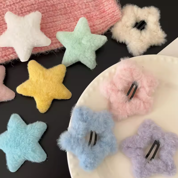 [4 FOR RM10] Fluffy Simple Star BB Clip