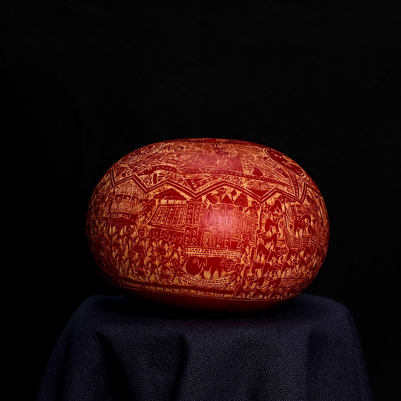 萬卡約葫蘆雕刻｜印加日月 22｜秘魯