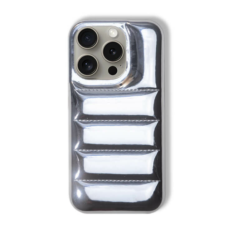 【闆娘選品】太空羽絨澎澎皮革殼 (太空銀) iPhone 皮革手機殼🤍💗