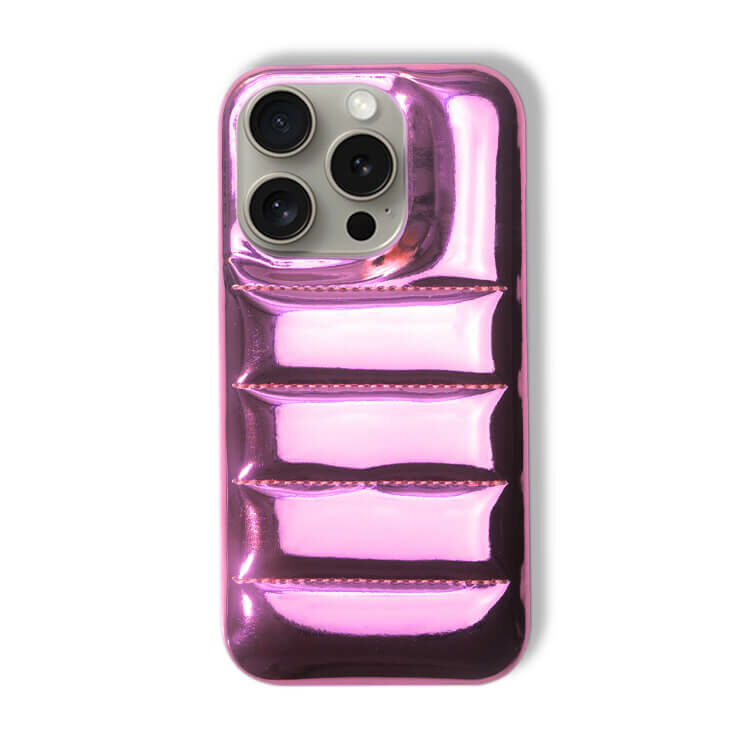 【闆娘選品】太空羽絨澎澎皮革殼 (太空粉) iPhone 皮革手機殼🤍💗