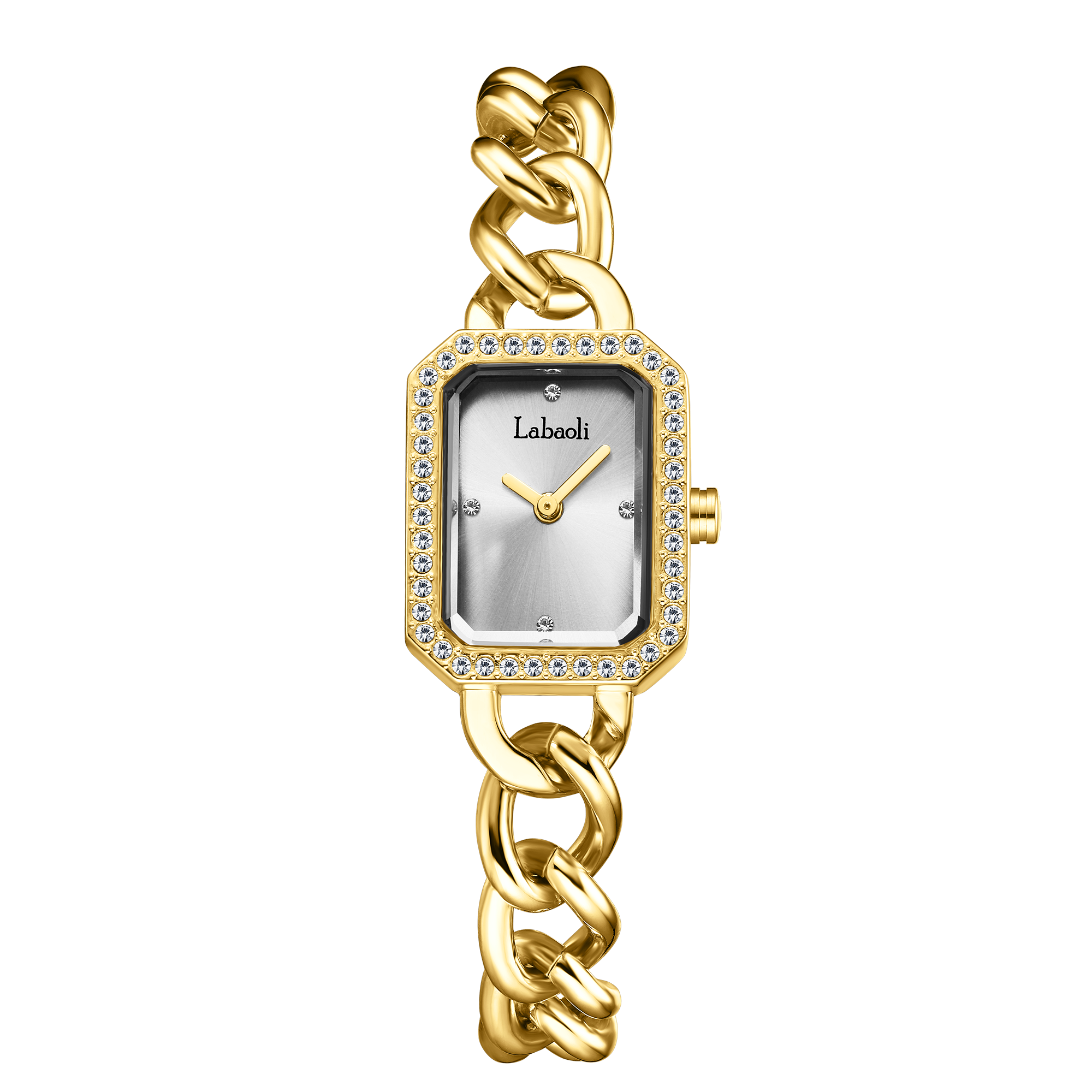 【Labaoli 娜寶麗】水鑽外框 八角形 交錯造型腕錶