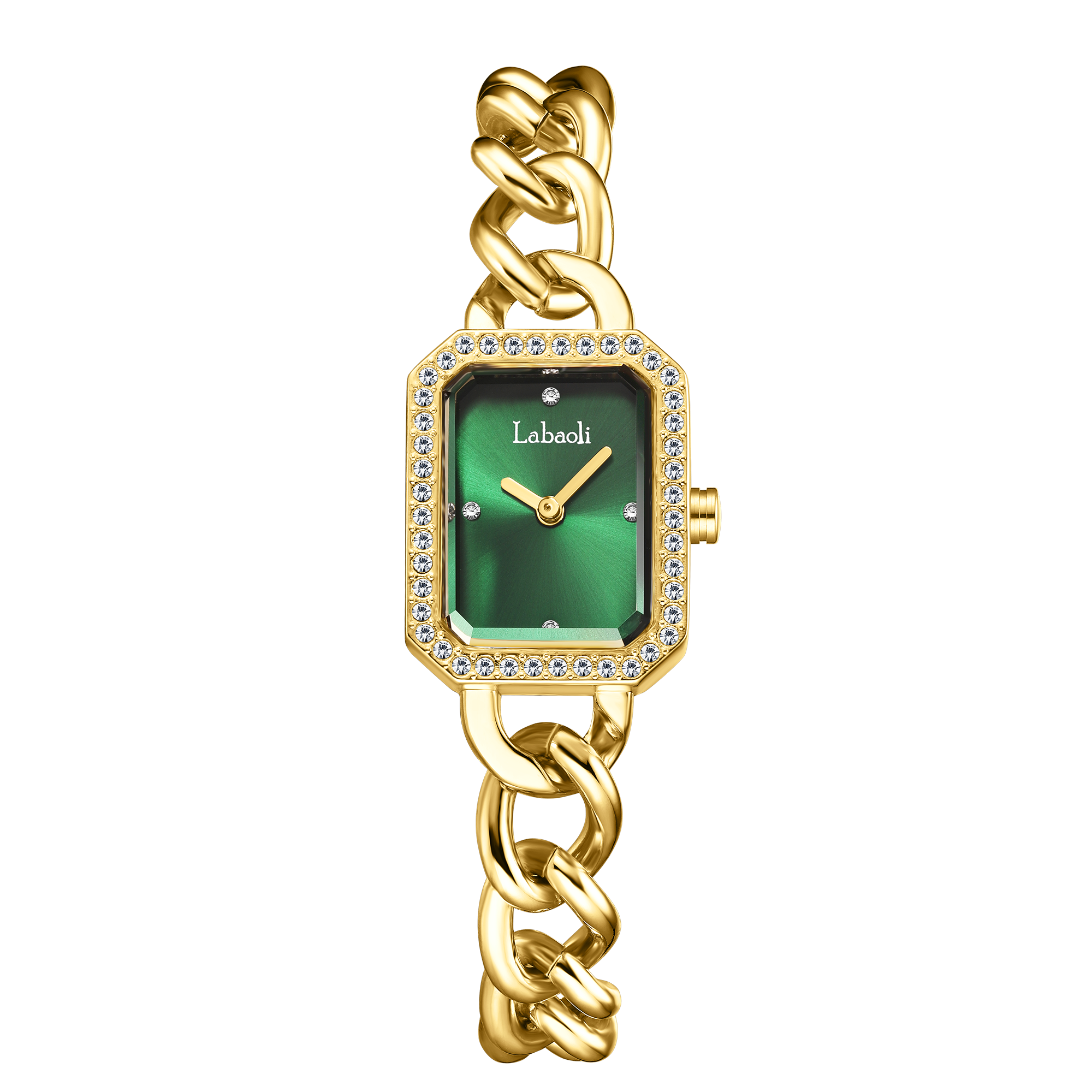 【Labaoli 娜寶麗】水鑽外框 八角形 交錯造型腕錶