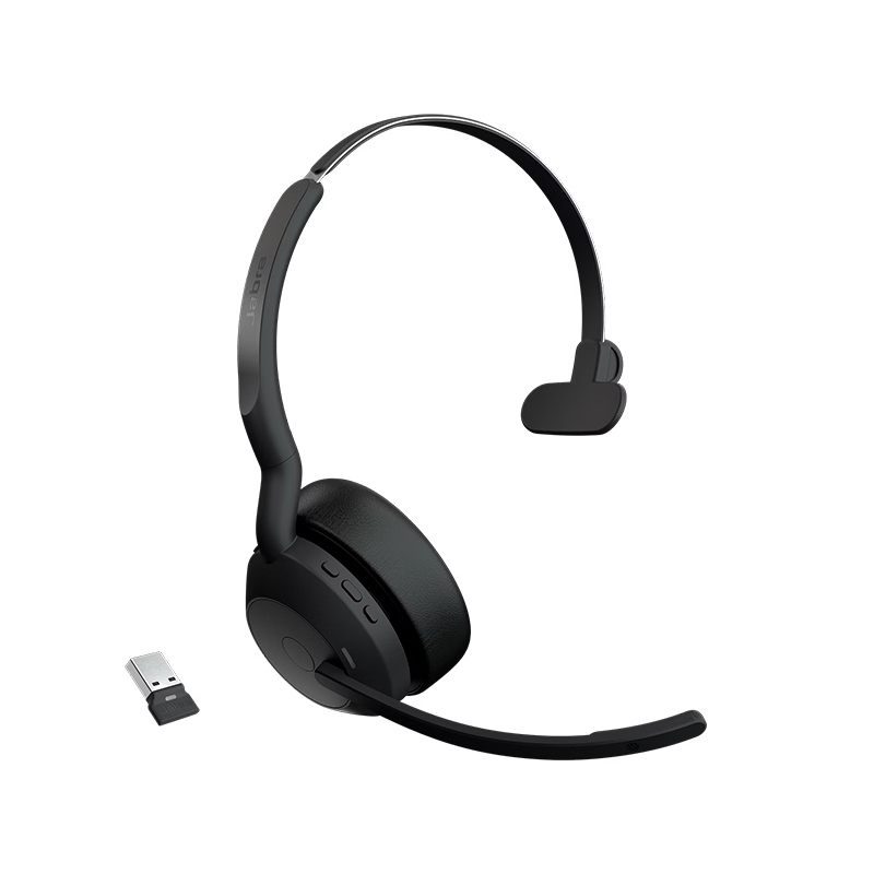 Jabra Evolve2 55, Wireless Headset, Link 380a UC Mono無線單耳商用耳機 ((PC + Mobile) & Teams Version)
