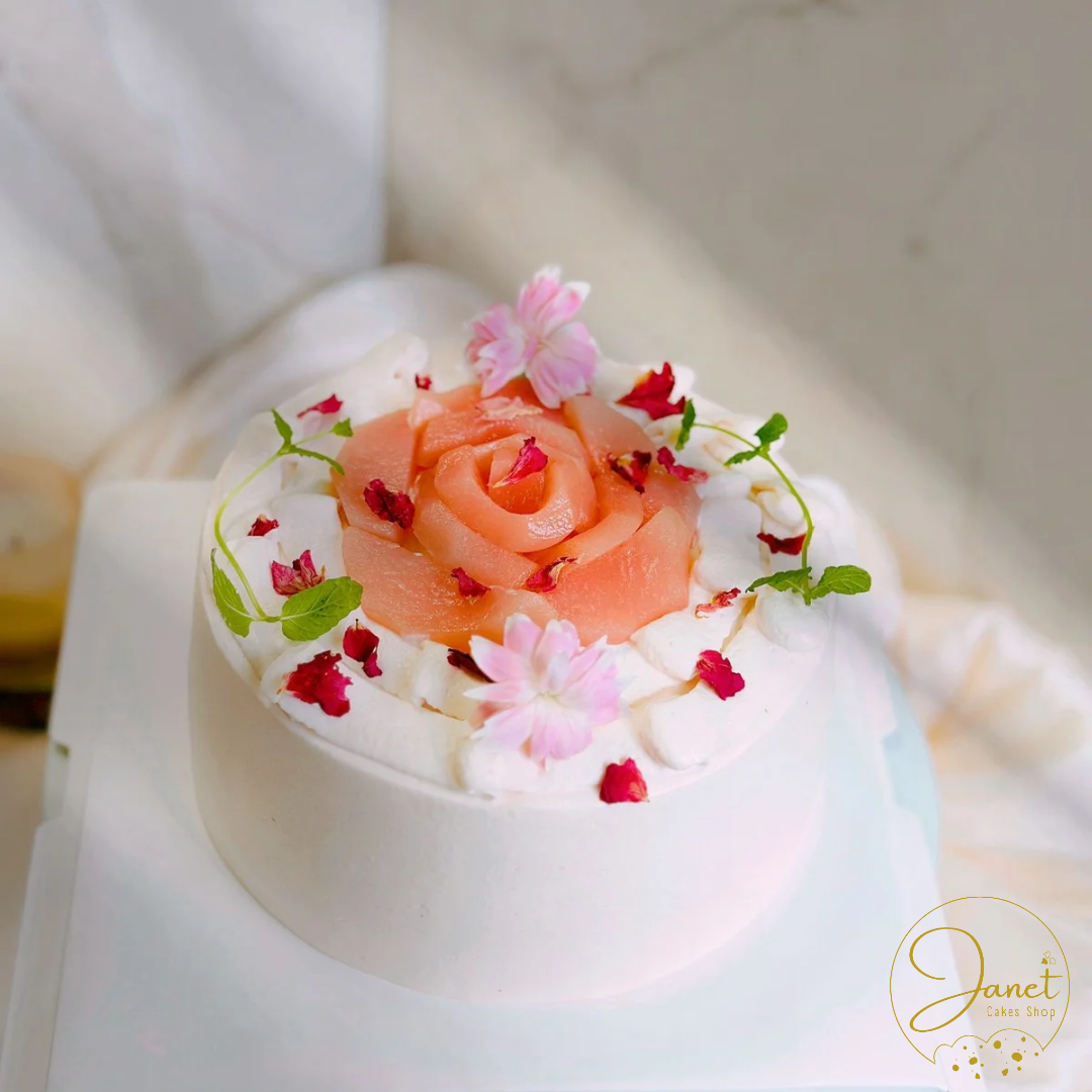 玫瑰蜜桃蛋糕
