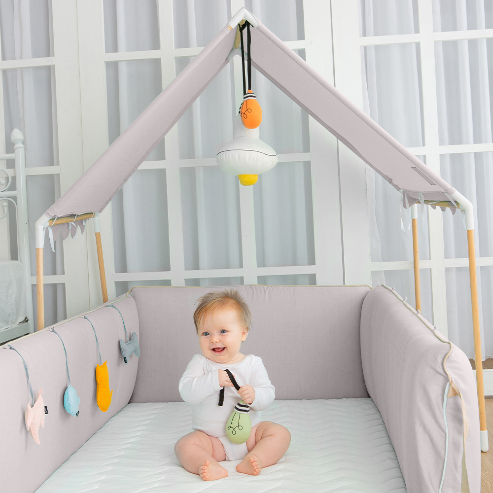 gunite 第三代落地式沙發嬰兒陪睡床0-6歲+屋頂組｜米蘭卡