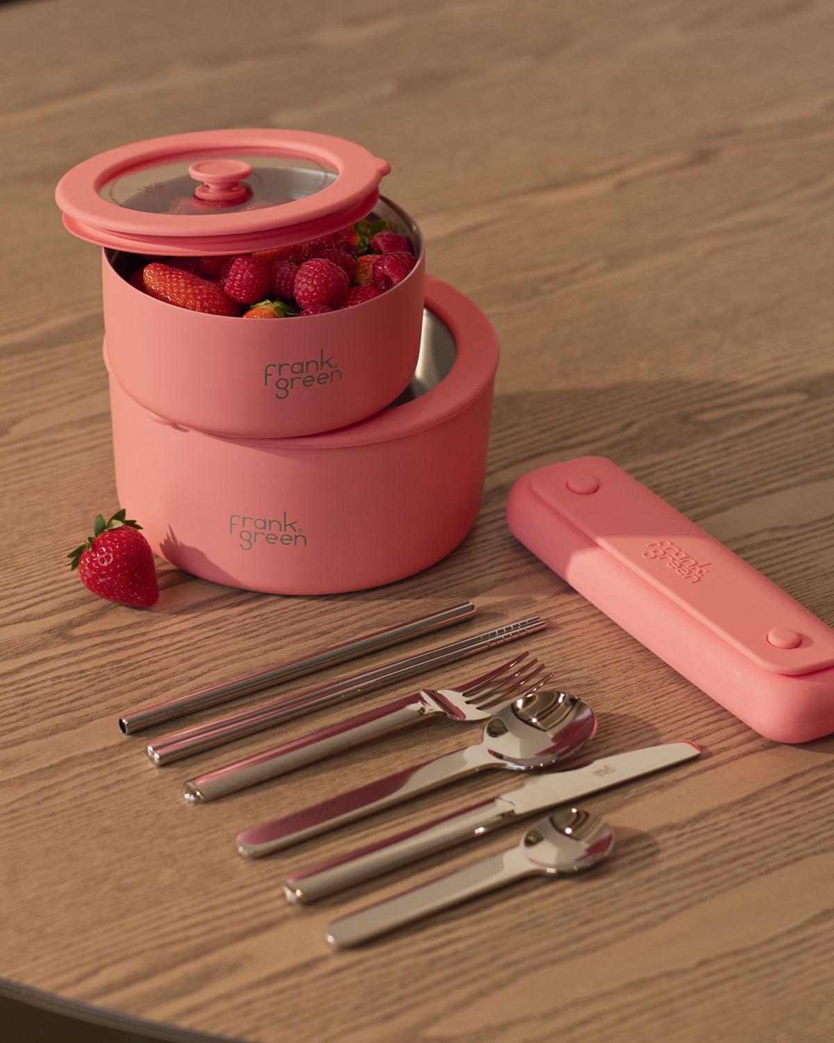 Stainless Steel Bowl with Glass Lid - Sweet Peach｜FRANK GREEN