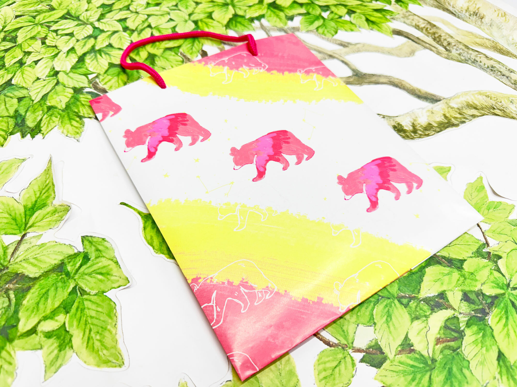 粉彩星幻熊款提袋-16K粉紅