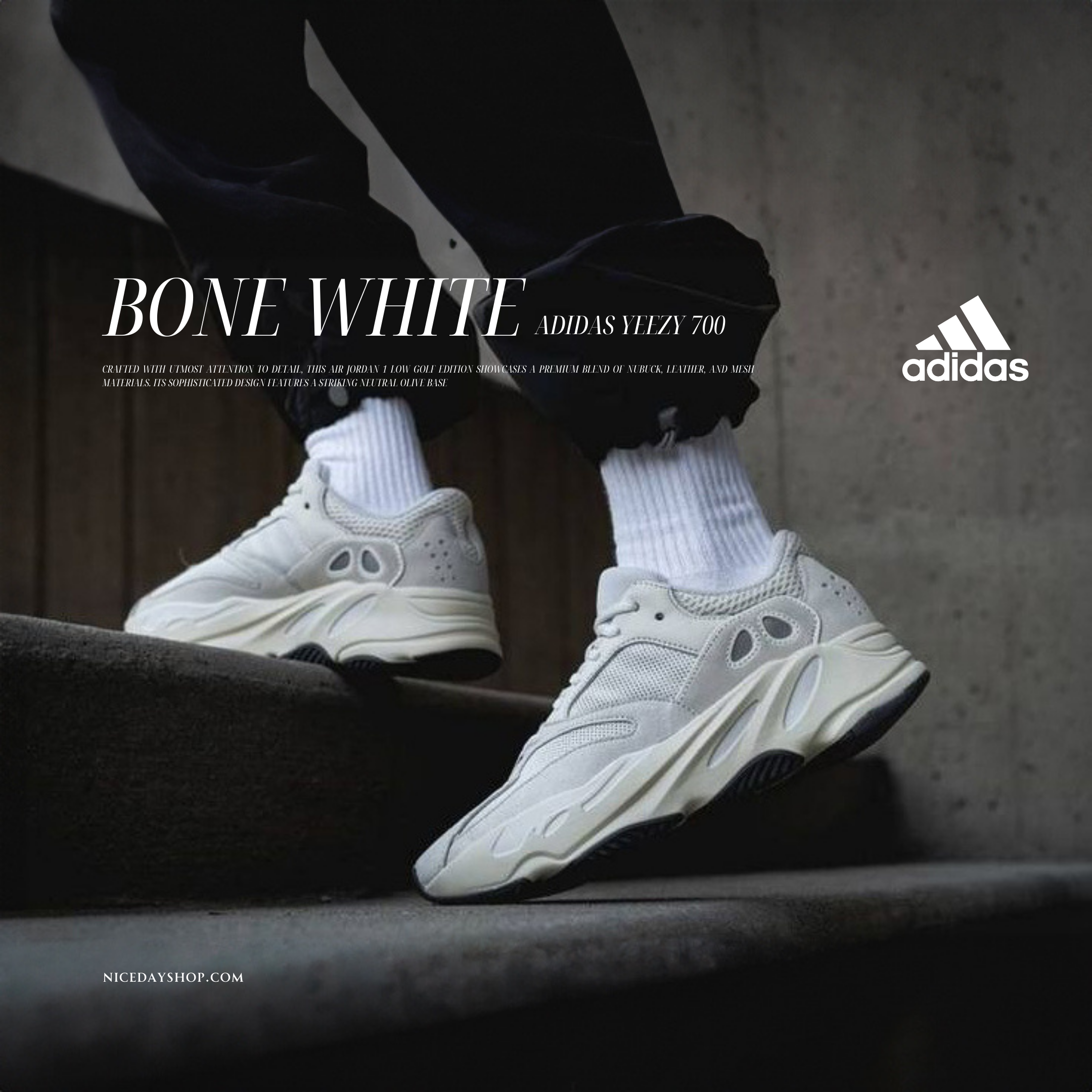 NICEDAY 代購 Adidas YEEZY BOOST 700 ANALOG 骨白 復古 米白 男女尺寸 EG7596