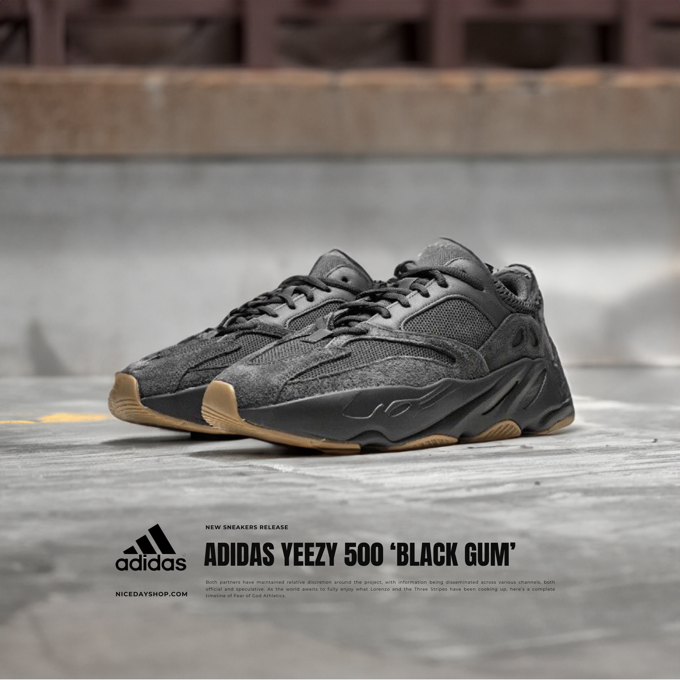 NICEDAY 代購 Adidas Yeezy Boost 700 Black Gum 黑魂 黑生膠 黑色 男女尺寸 FV5304