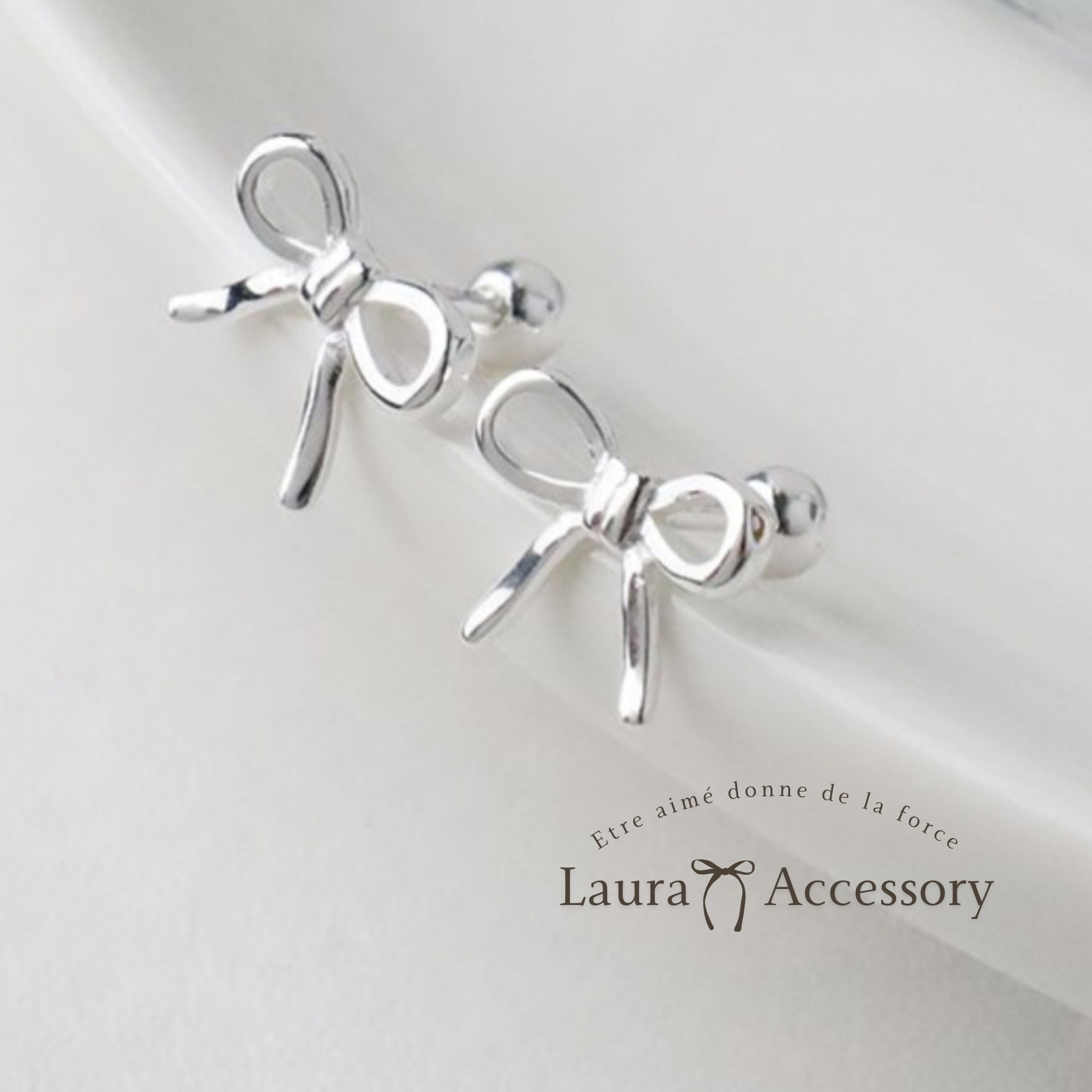 素面蝴蝶結純銀鎖針