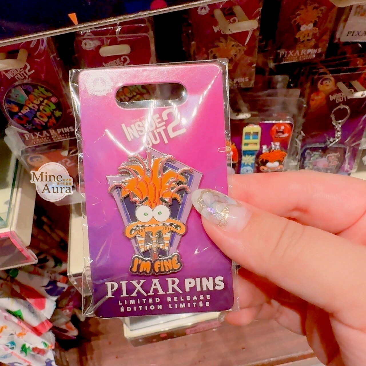 焦焦 Anxiety 大頭造型 徽章 PIN 腦筋急轉彎 Inside Out -香港迪士尼樂園