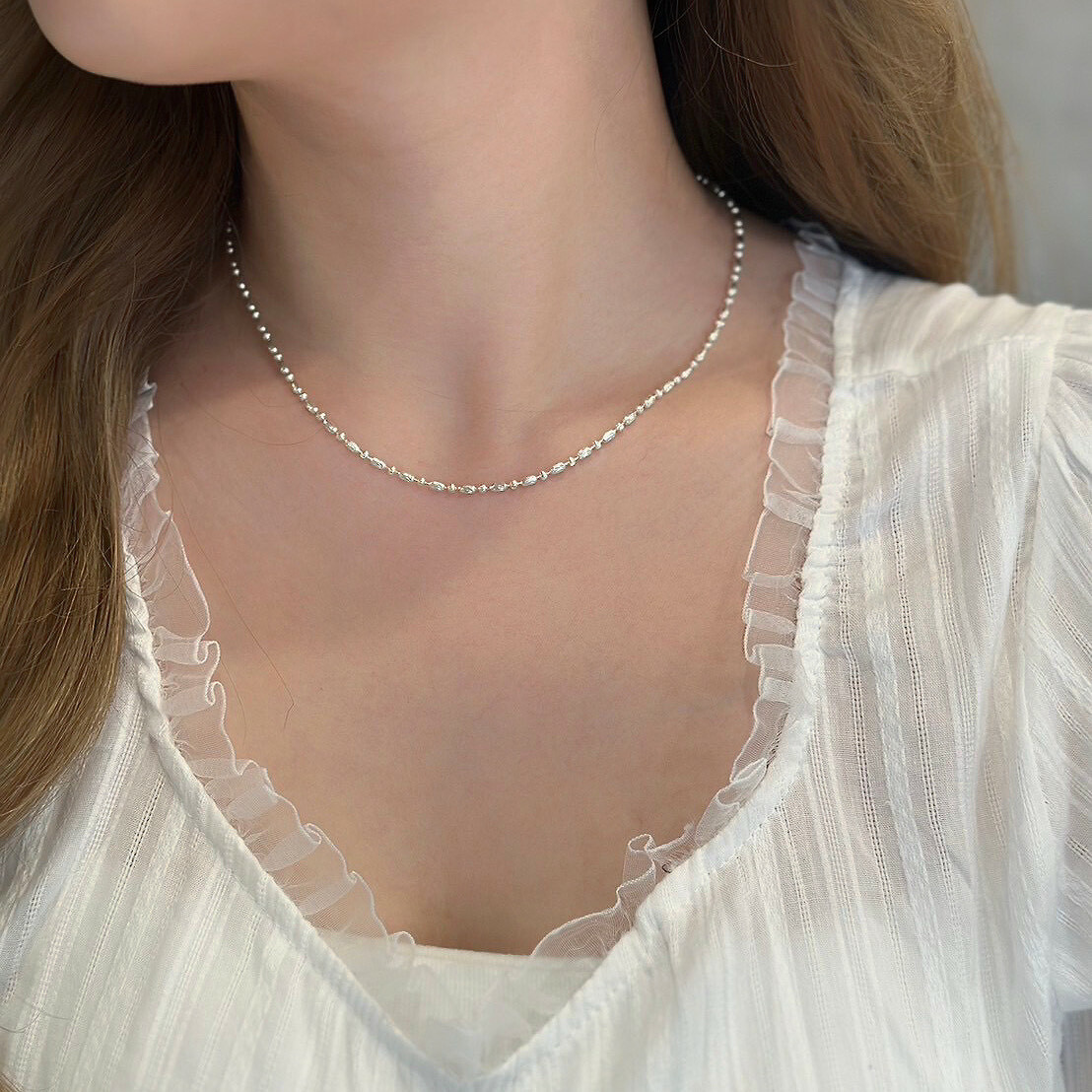 C65夢縈．鑽切純銀鎖骨鏈