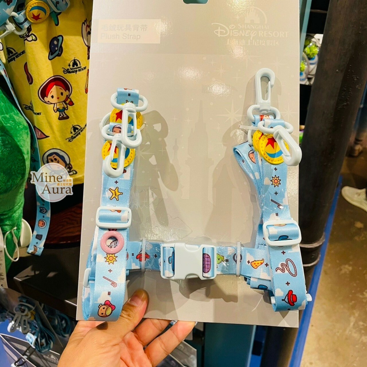 玩具總動員 Toy Story 可攜帶式 絨毛娃娃玩偶 玩具 背帶 -上海迪士尼樂園
